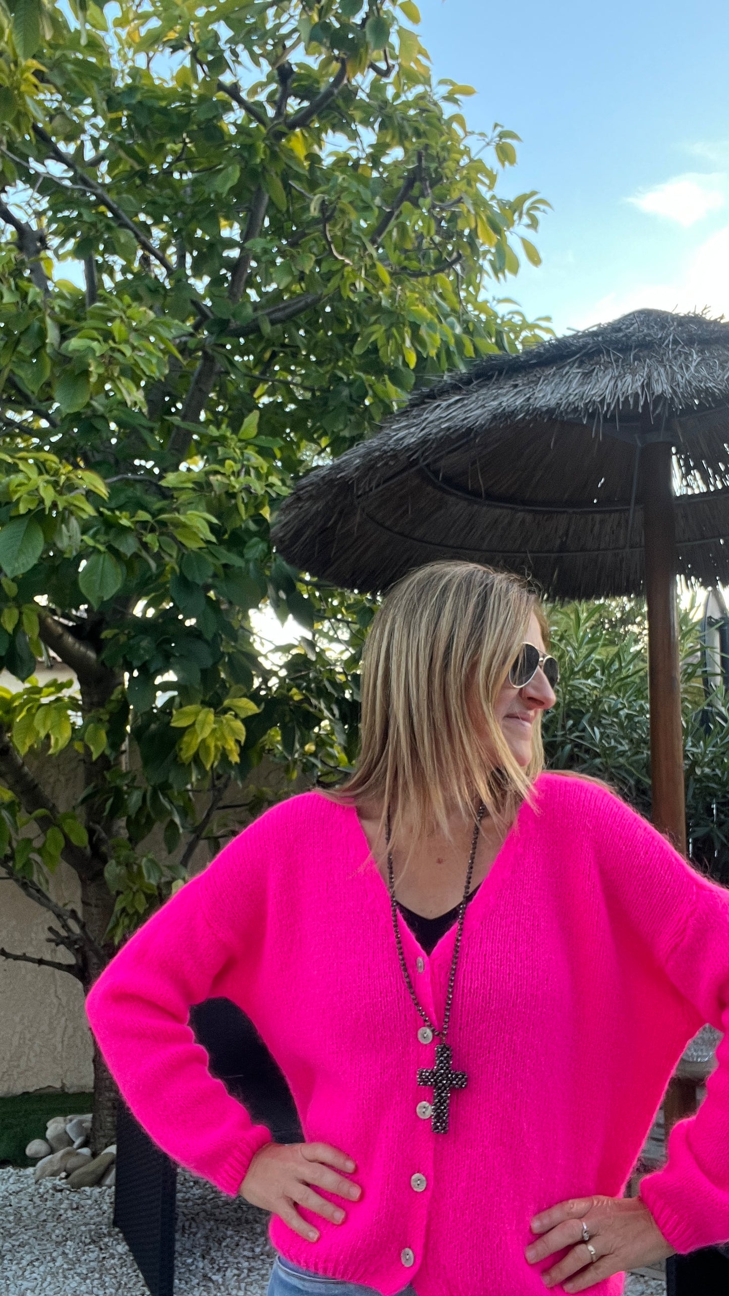 SAUTOIR CHOCOLAT CROIX