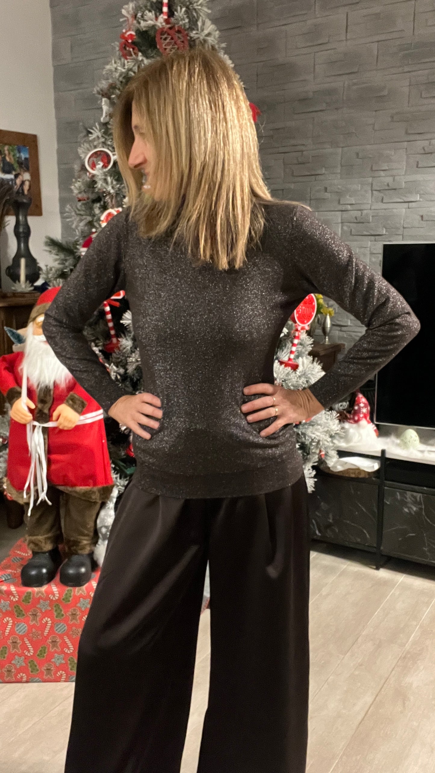 PULL COL ROULE PAILLETTES