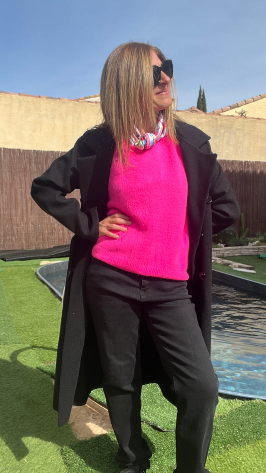 MANTEAU LONG NOIR « DIVA »