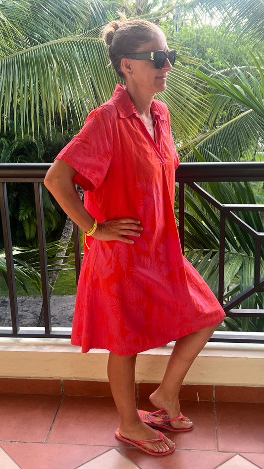Robe orange & fuchsia "TROPIC"