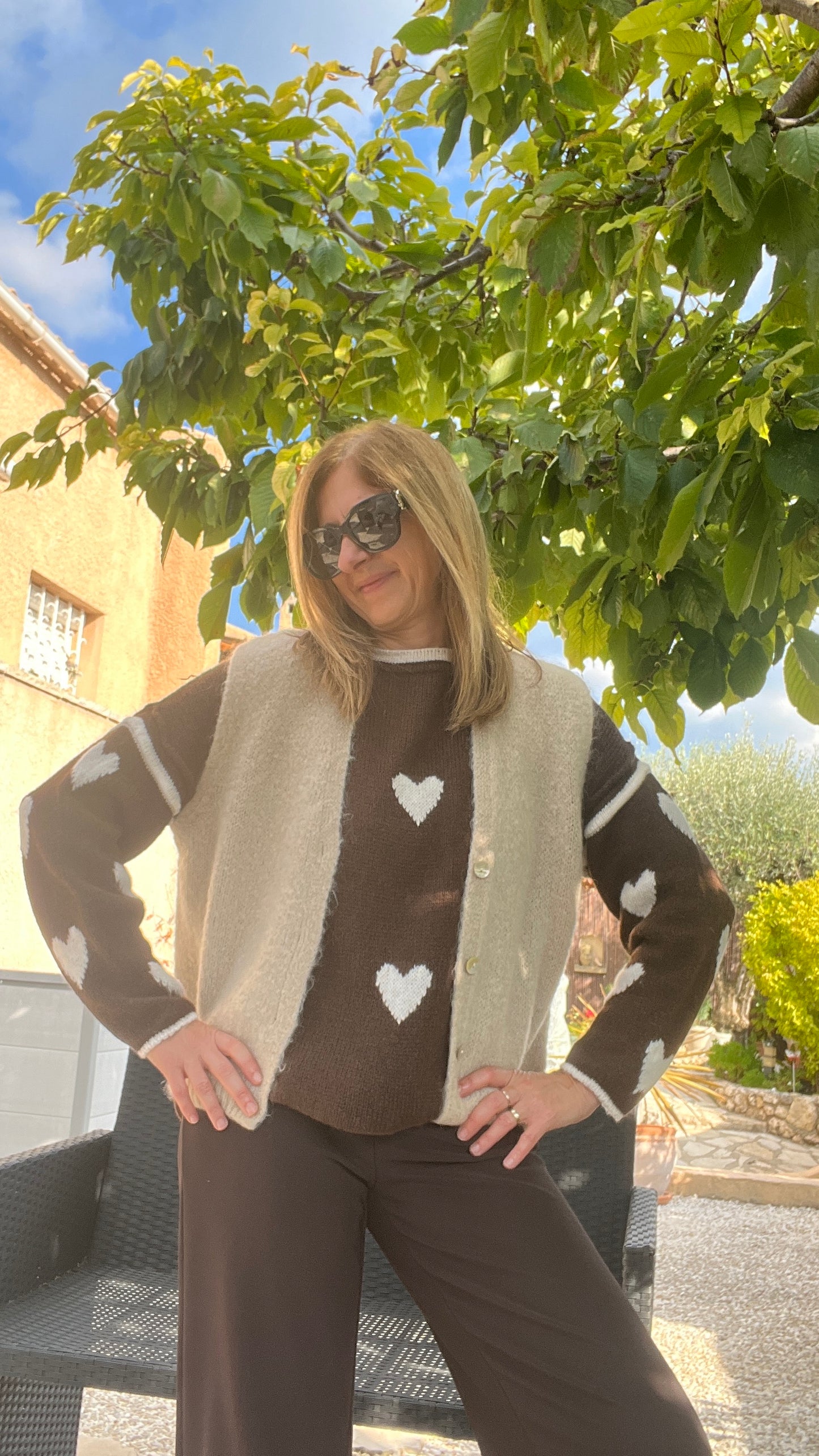 GILET SANS MANCHES BEIGE "DIANA"