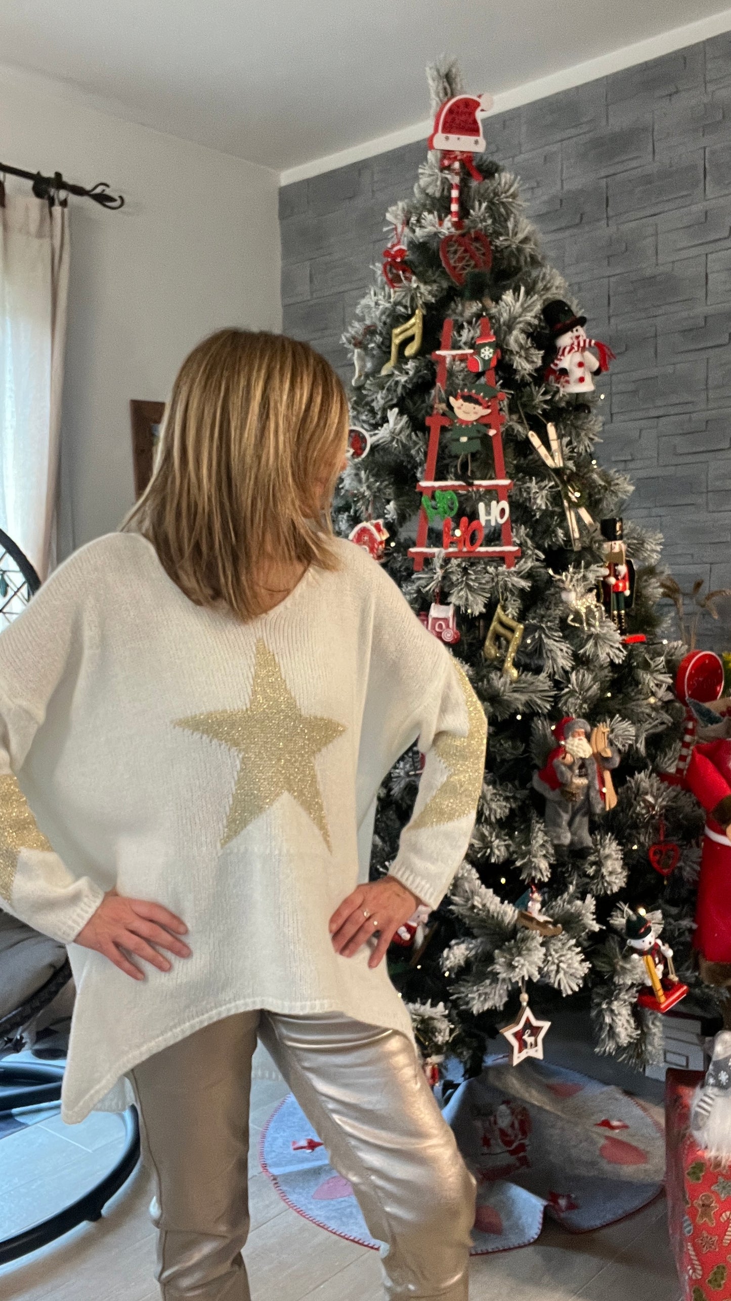 PULL TUNIQUE CHOCOLAT ETOILE