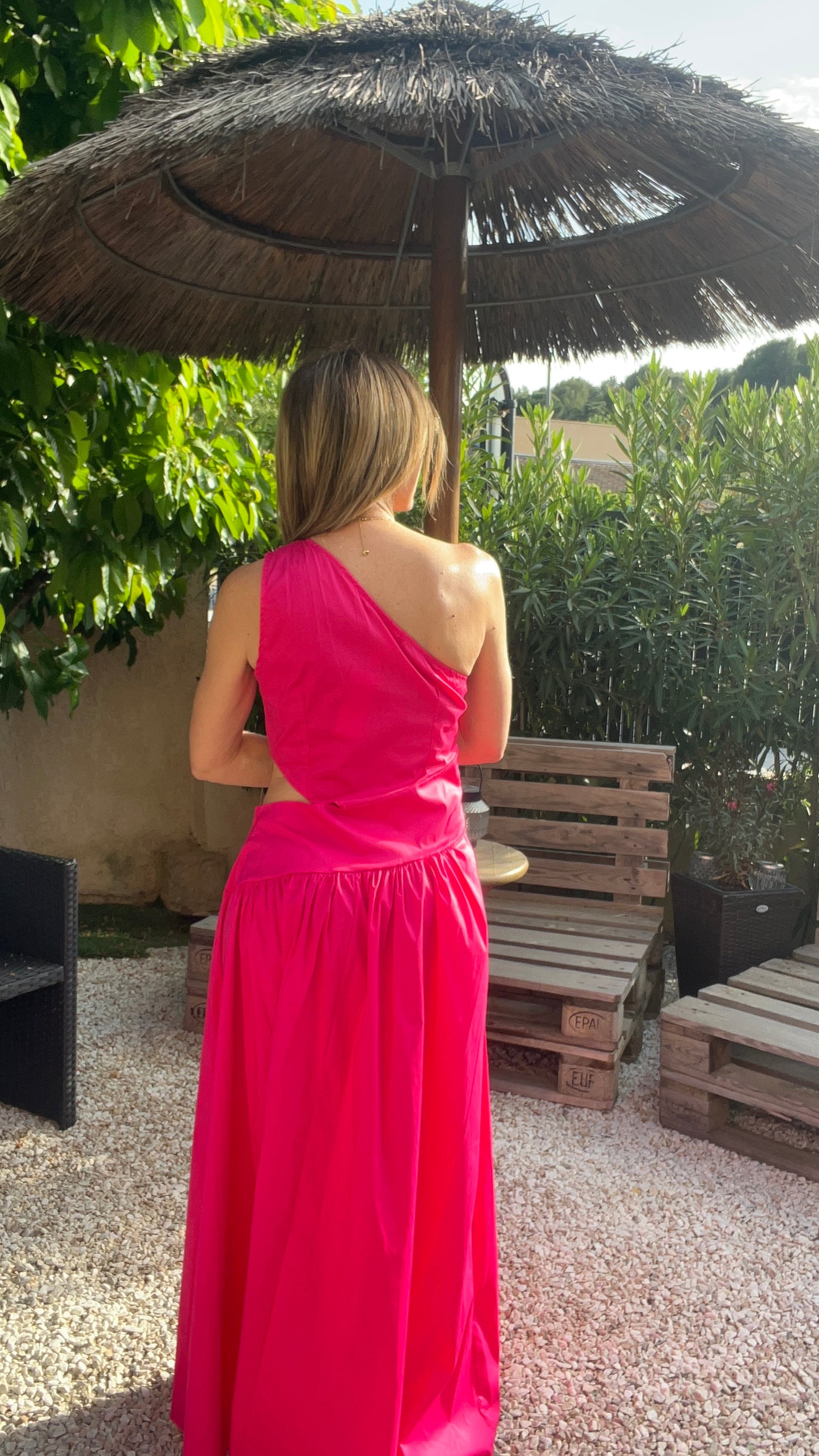 ROBE ROSE FUCHSIA POPELINE