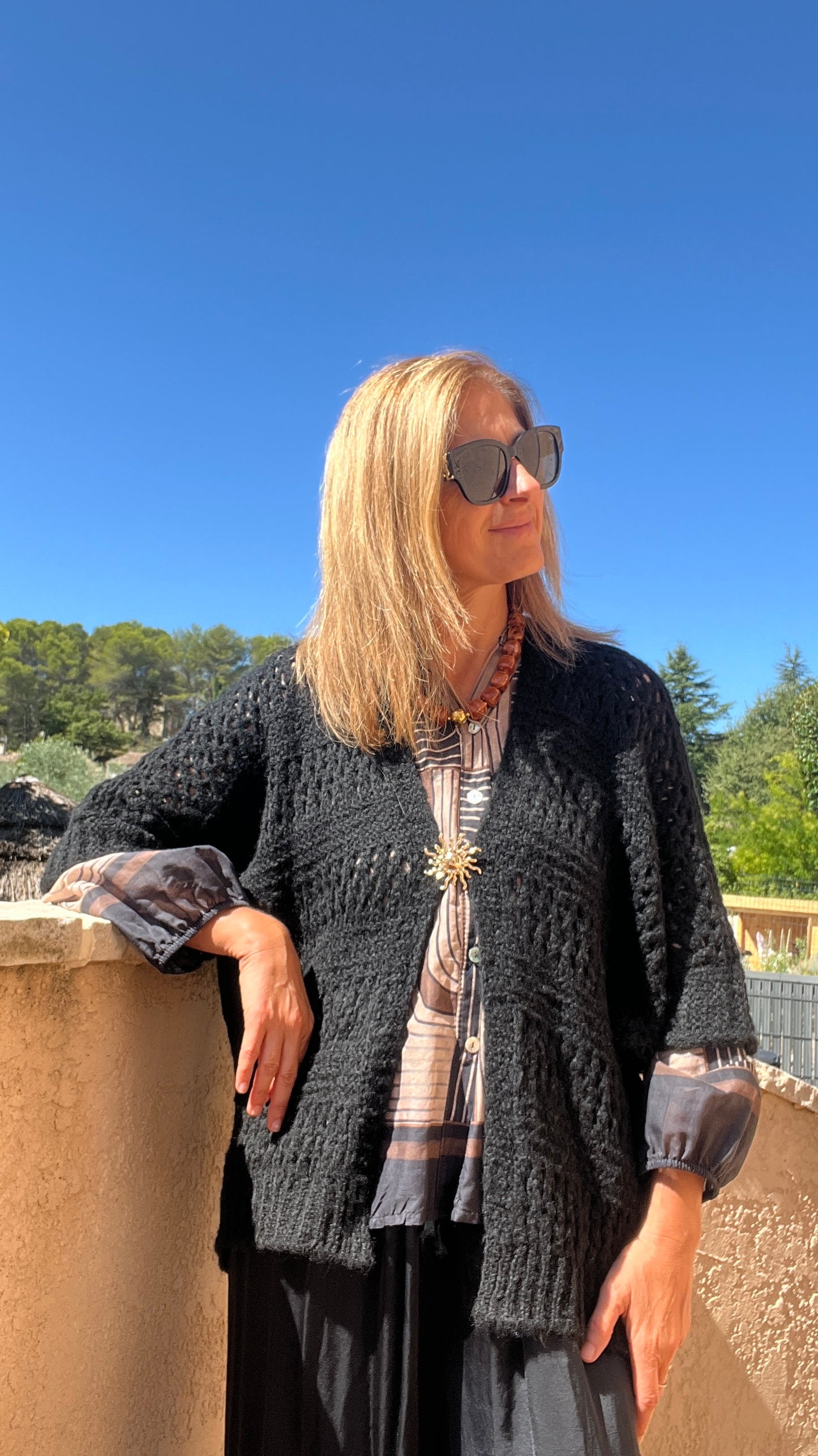 VESTE NOIRE "SOLEIL"