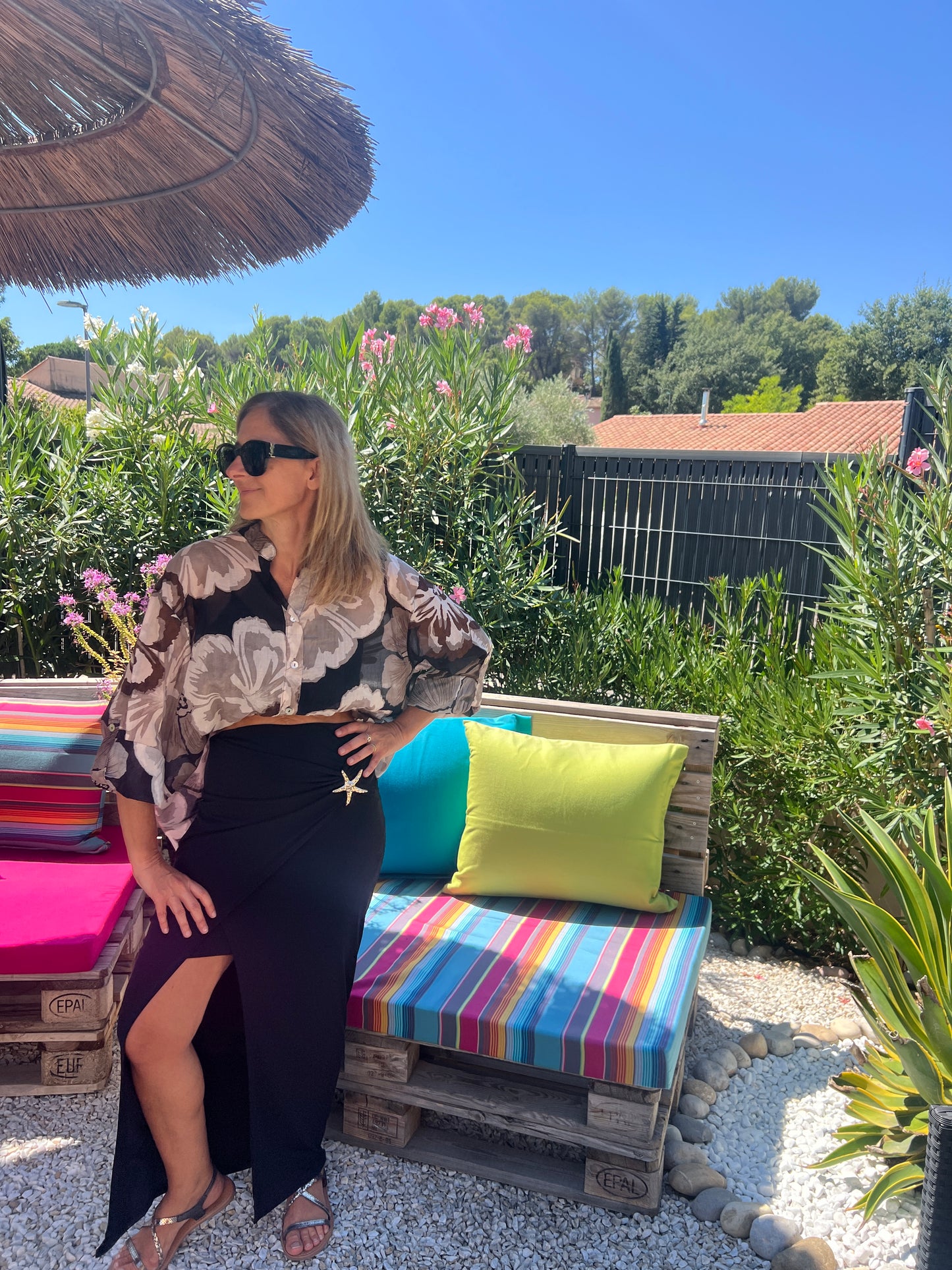 JUPE LONGUE NOIRE "ETOILE "