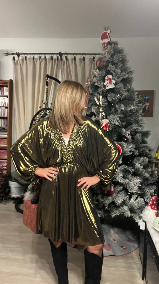 ROBE DOREE MANCHES LONGUES