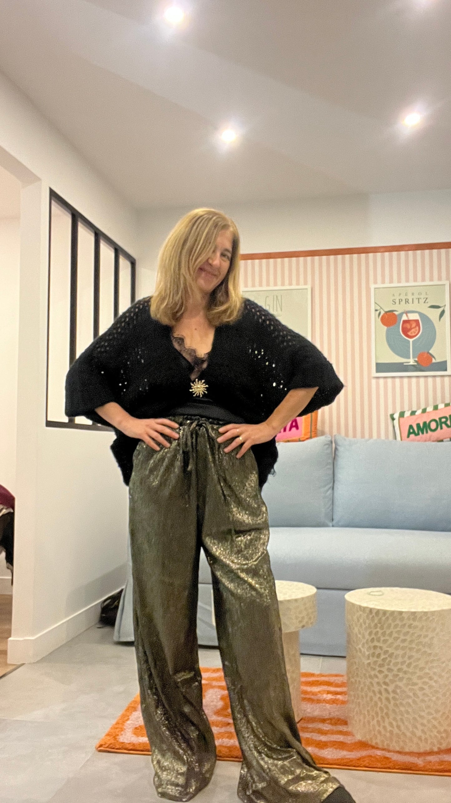 PANTALON FLUIDE DORE