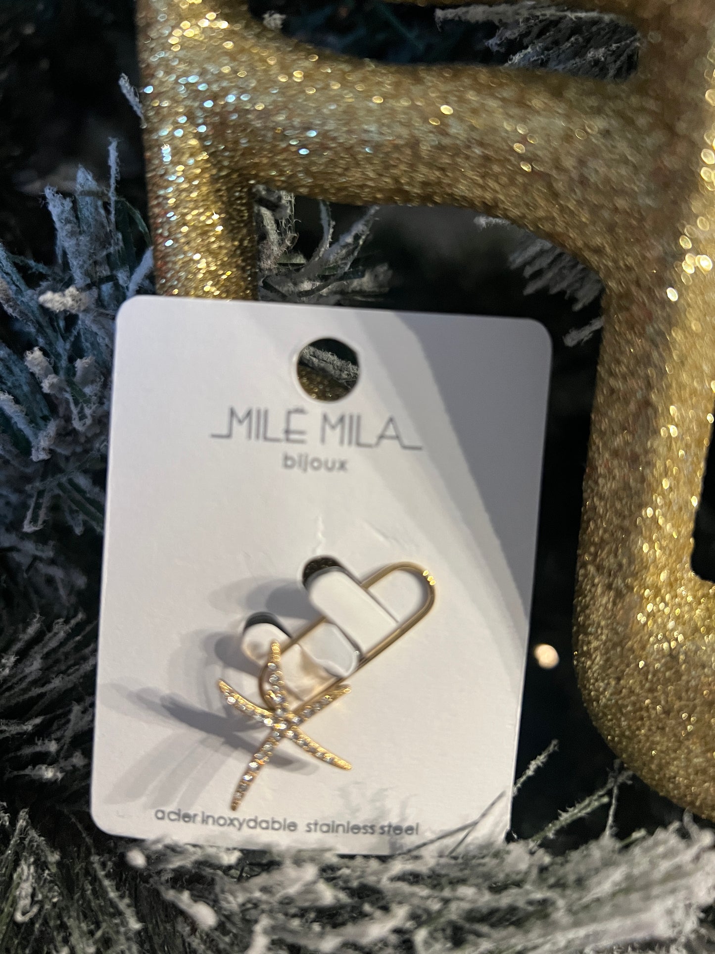 BROCHE DOREE STRASS ETOILE DE MER "MILE MILA"