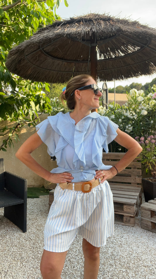 Short rayé bleu clair "AZUR"