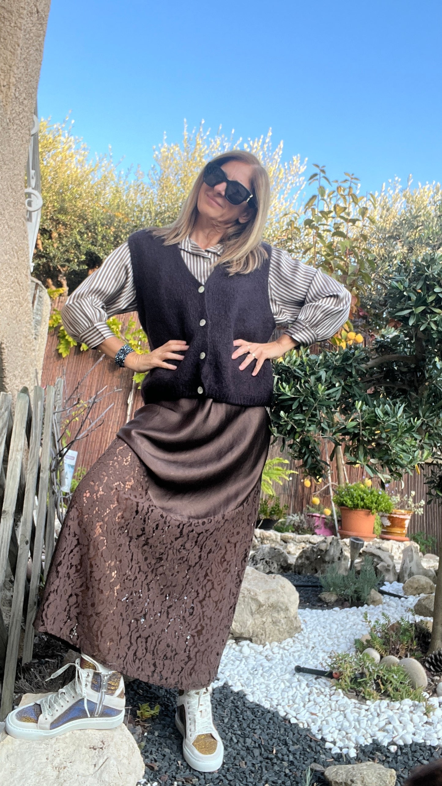 GILET SANS MANCHES NOIR "DIANA"