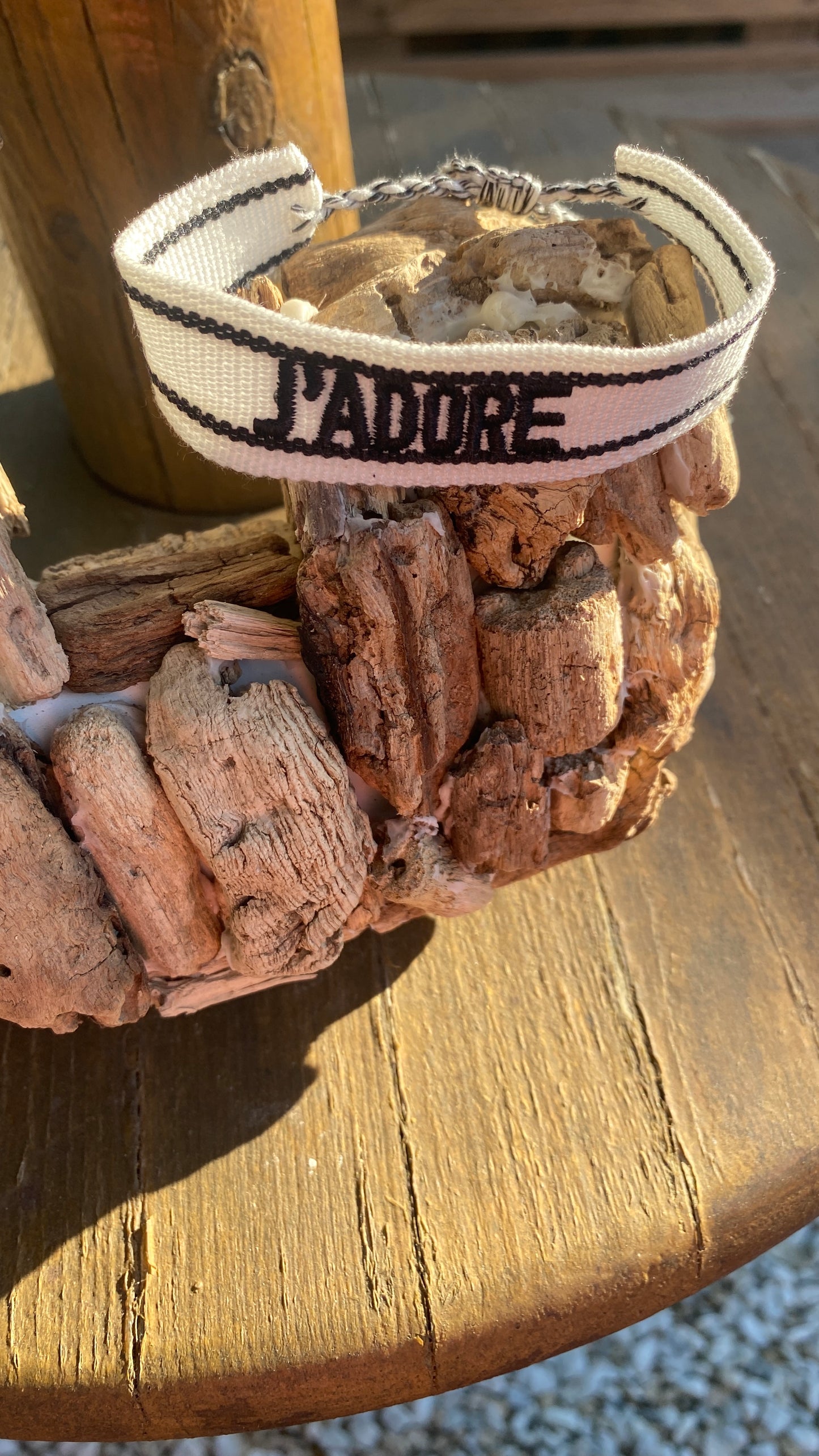 Bracelet Noir/Rose "j'adore"