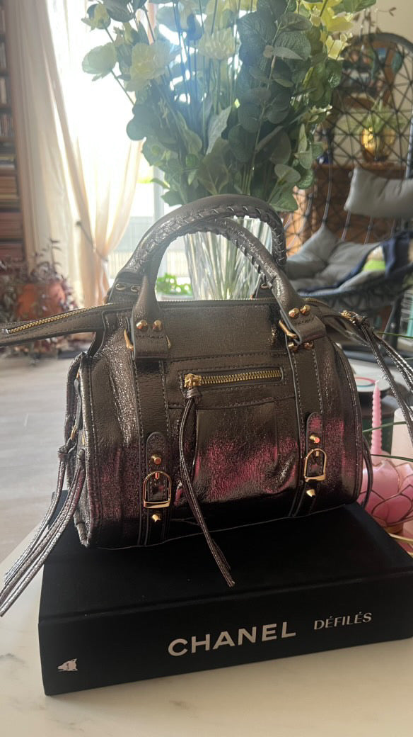 Sac gris argenté Similicuir "Bella"