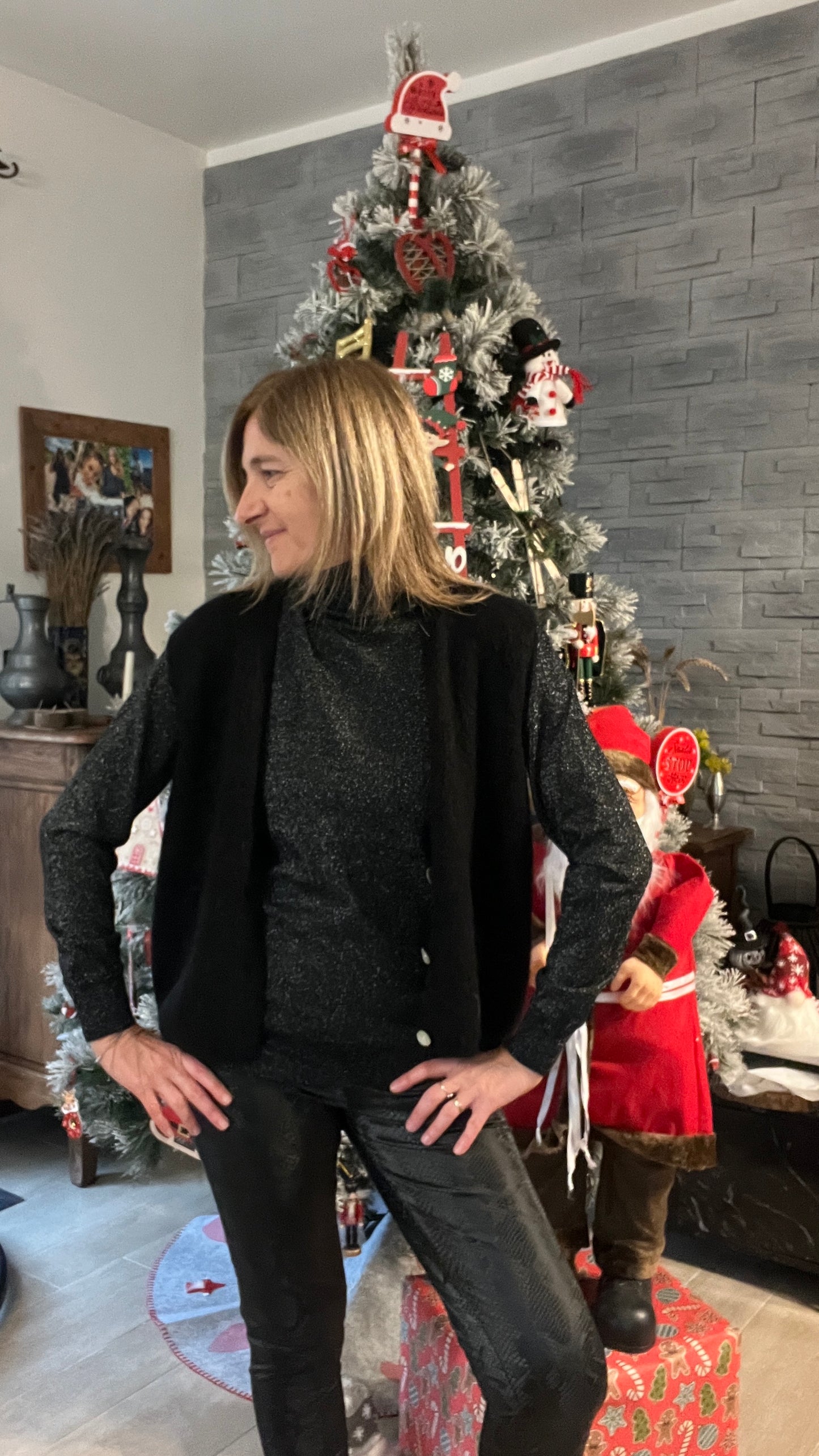 PULL COL ROULE PAILLETTES