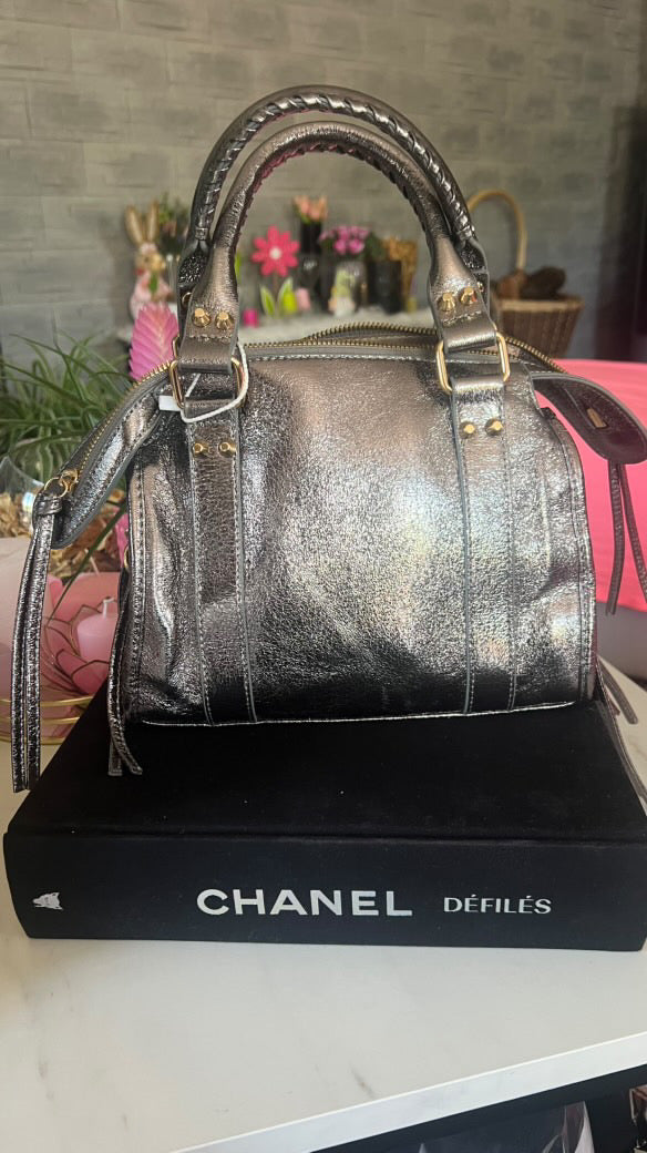 Sac gris argenté Similicuir "Bella"