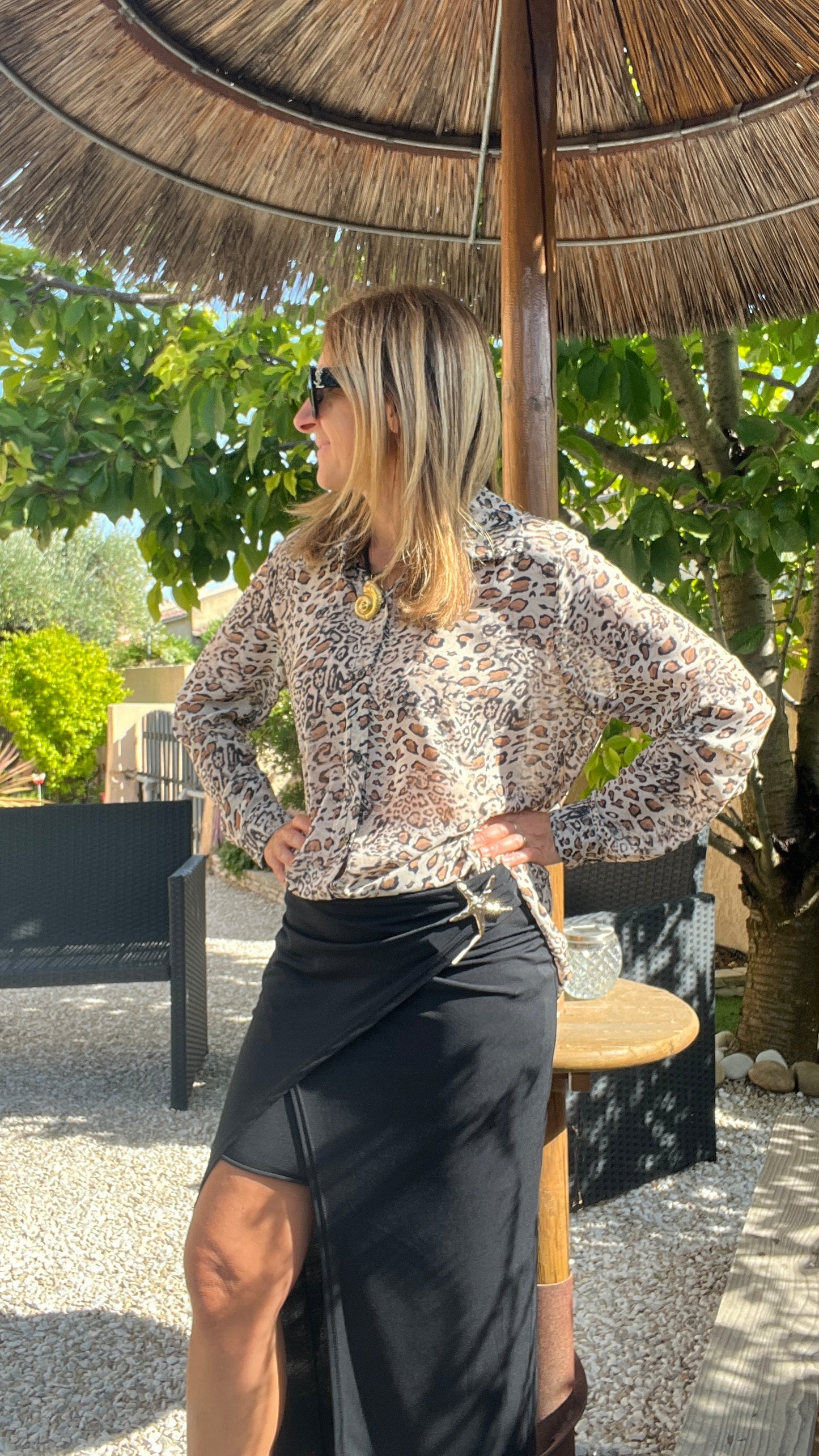 CHEMISIER LEOPARD "BEIGE/CAMEL/NOIR"