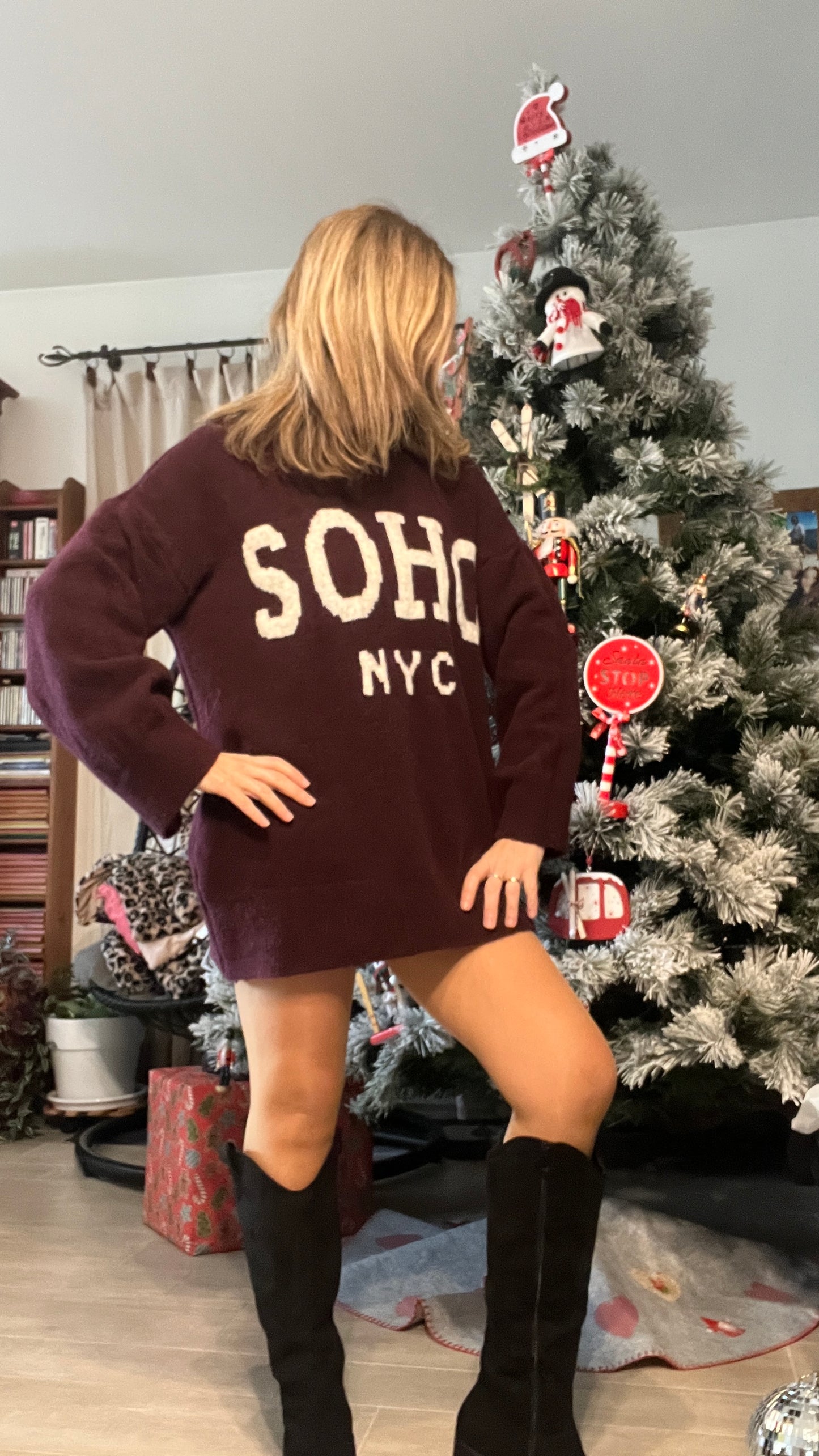 PULL TUNIQUE BORDEAUX SOHO