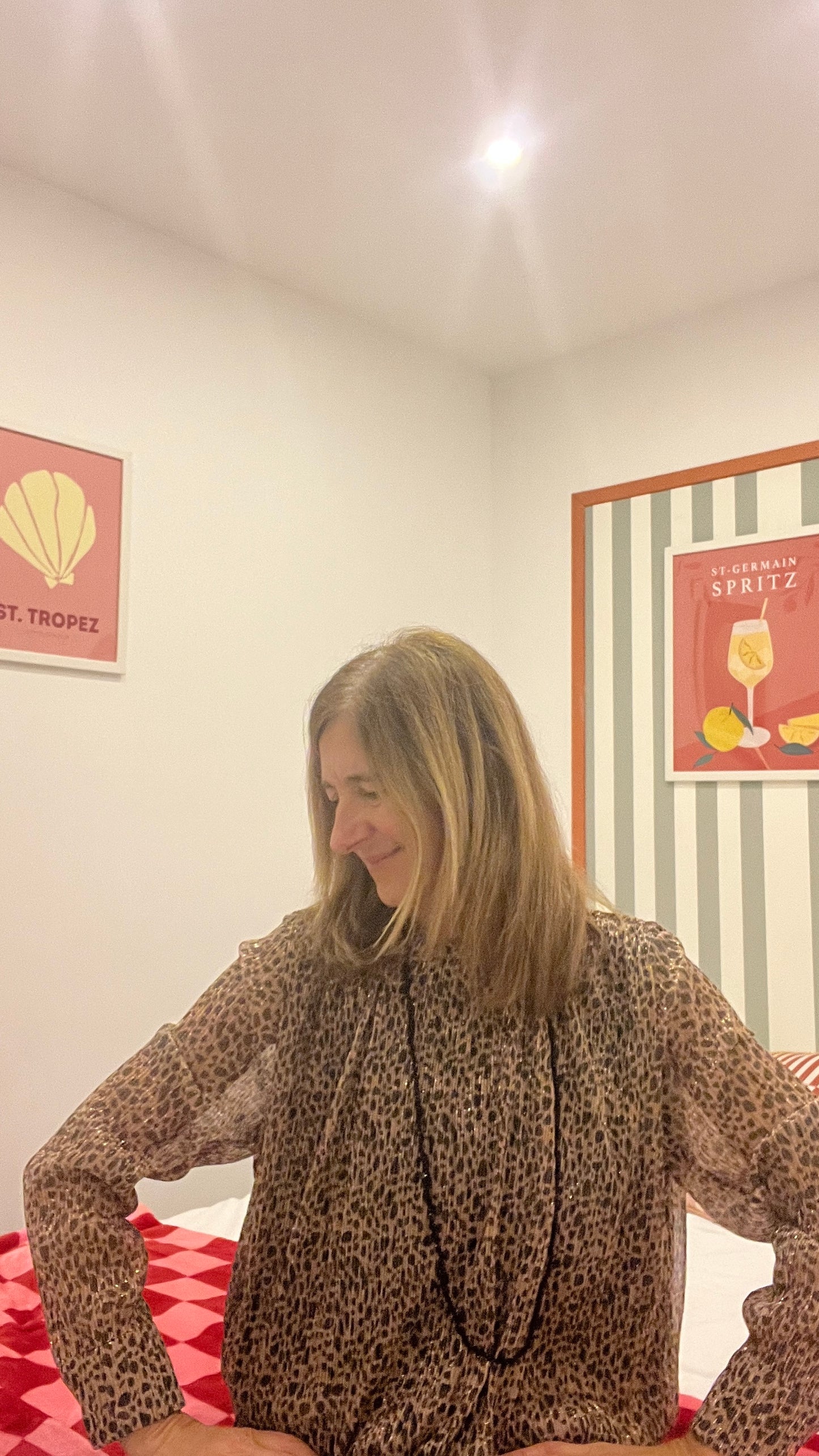 BLOUSE LEOPARD PAILLETEE MANCHES LONGUES