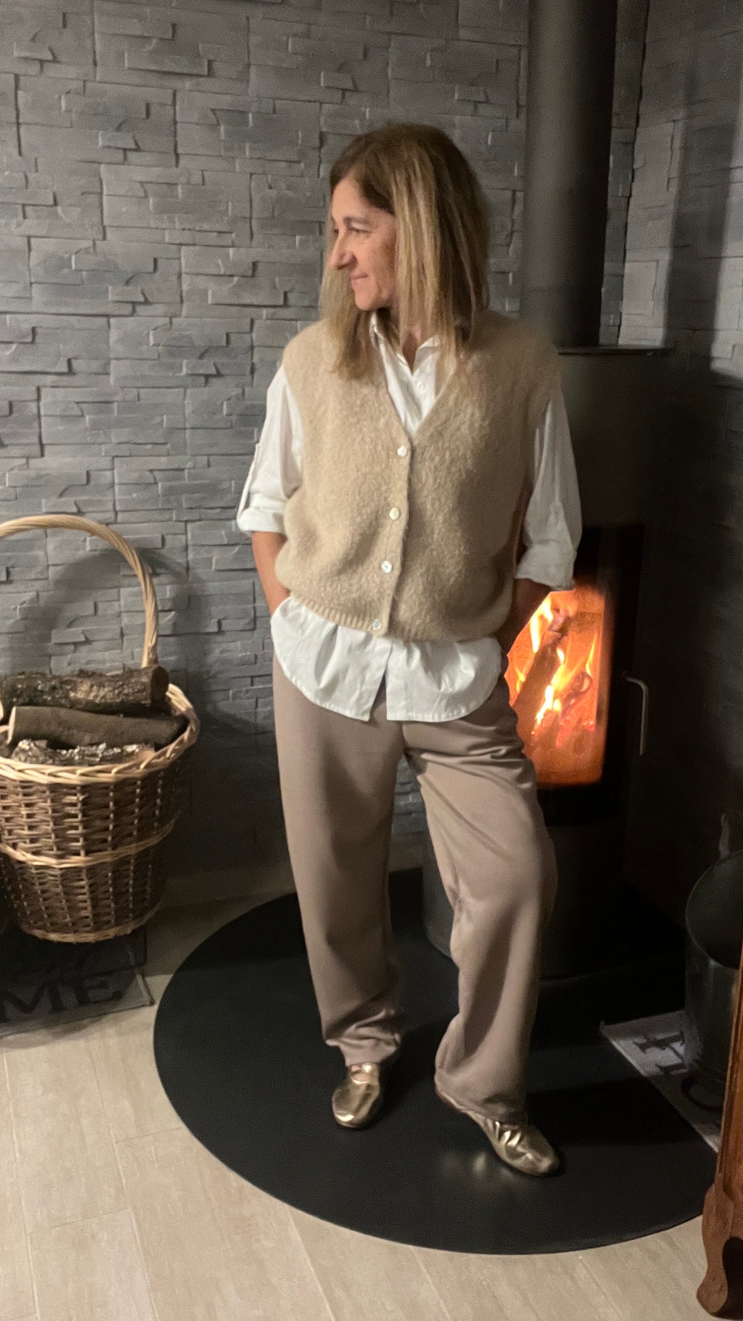 PANTALON DECONTRACTE TAUPE