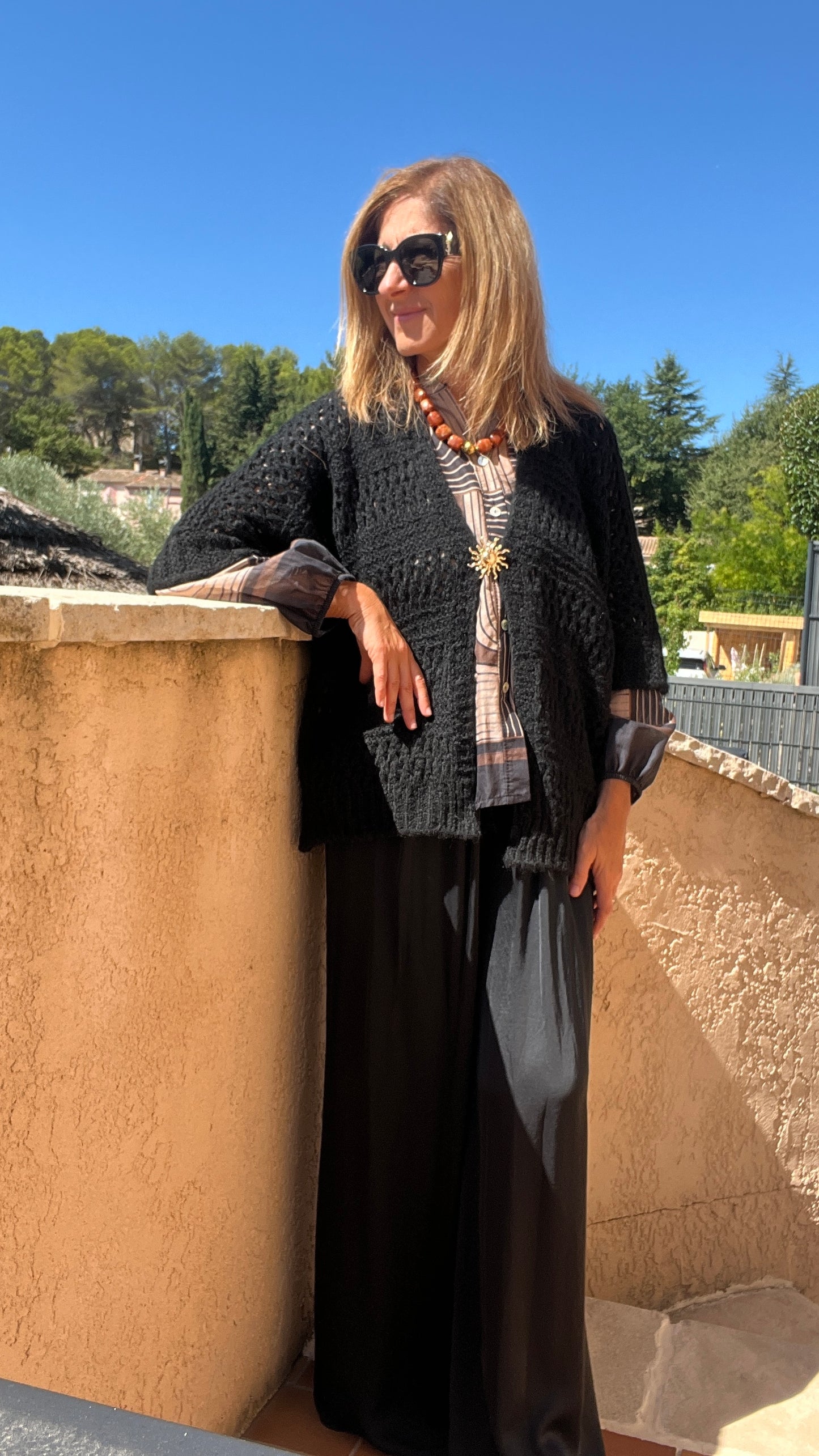 VESTE NOIRE "SOLEIL"