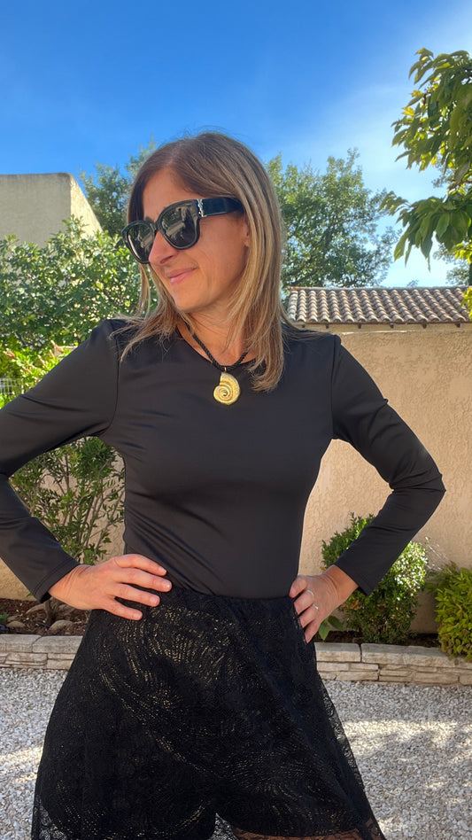 BODY MANCHES LONGUES "NOIR DESIR"