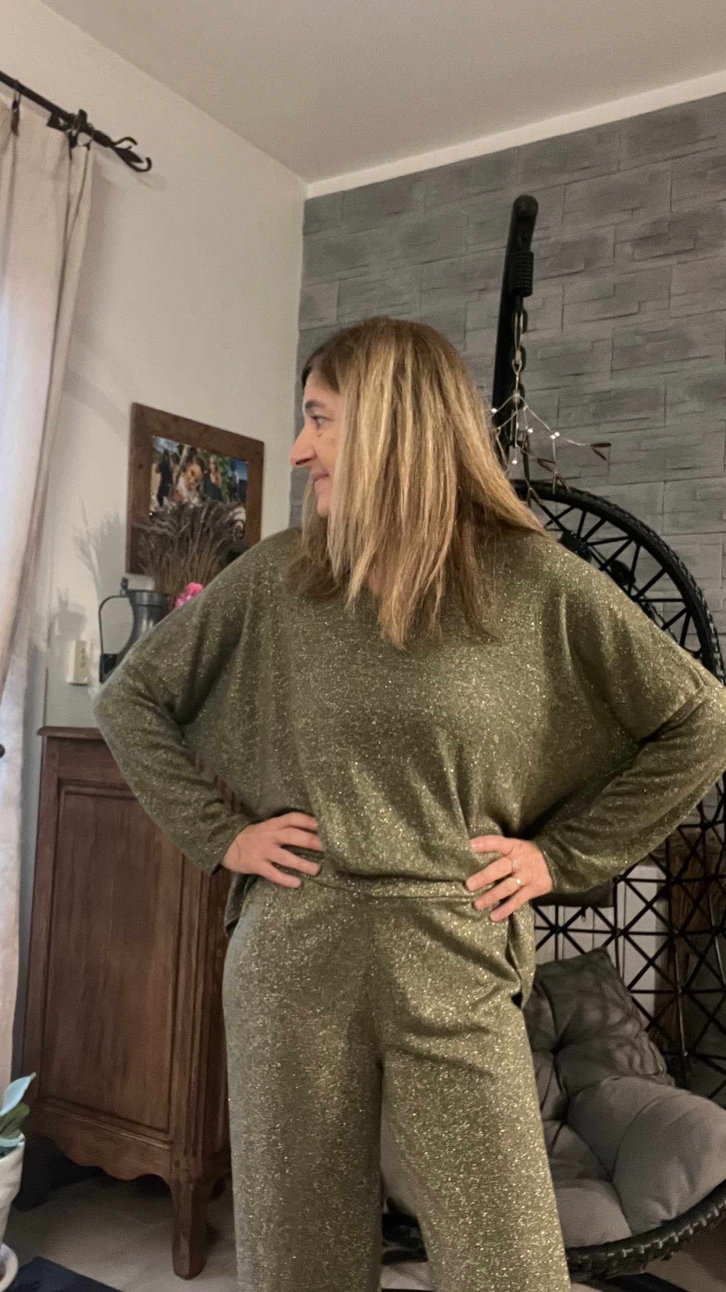 TUNIQUE PAILLETTES KAKI