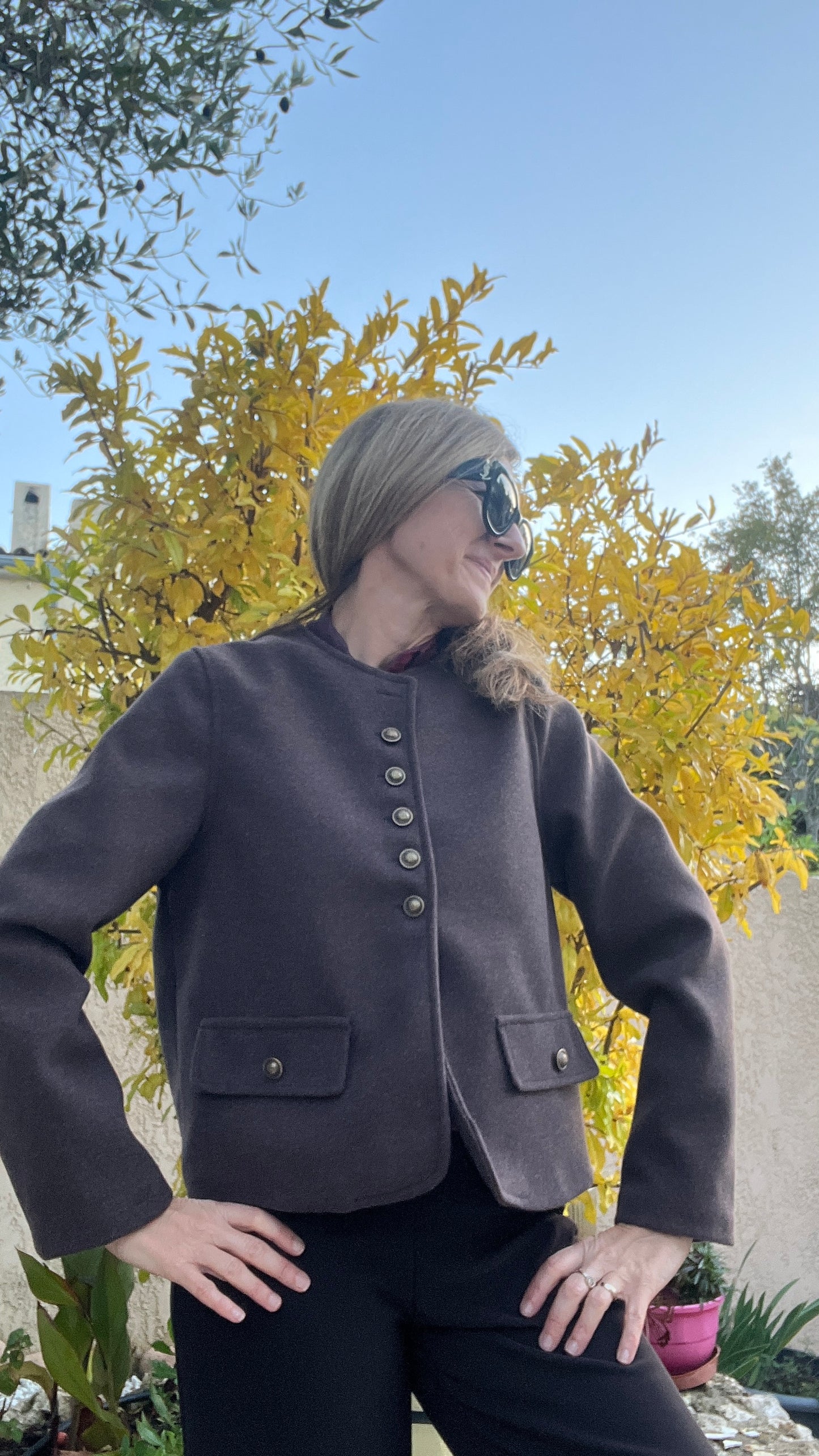 VESTE BOUTONNEE CHOCOLAT CLAIRE "CELESTE"