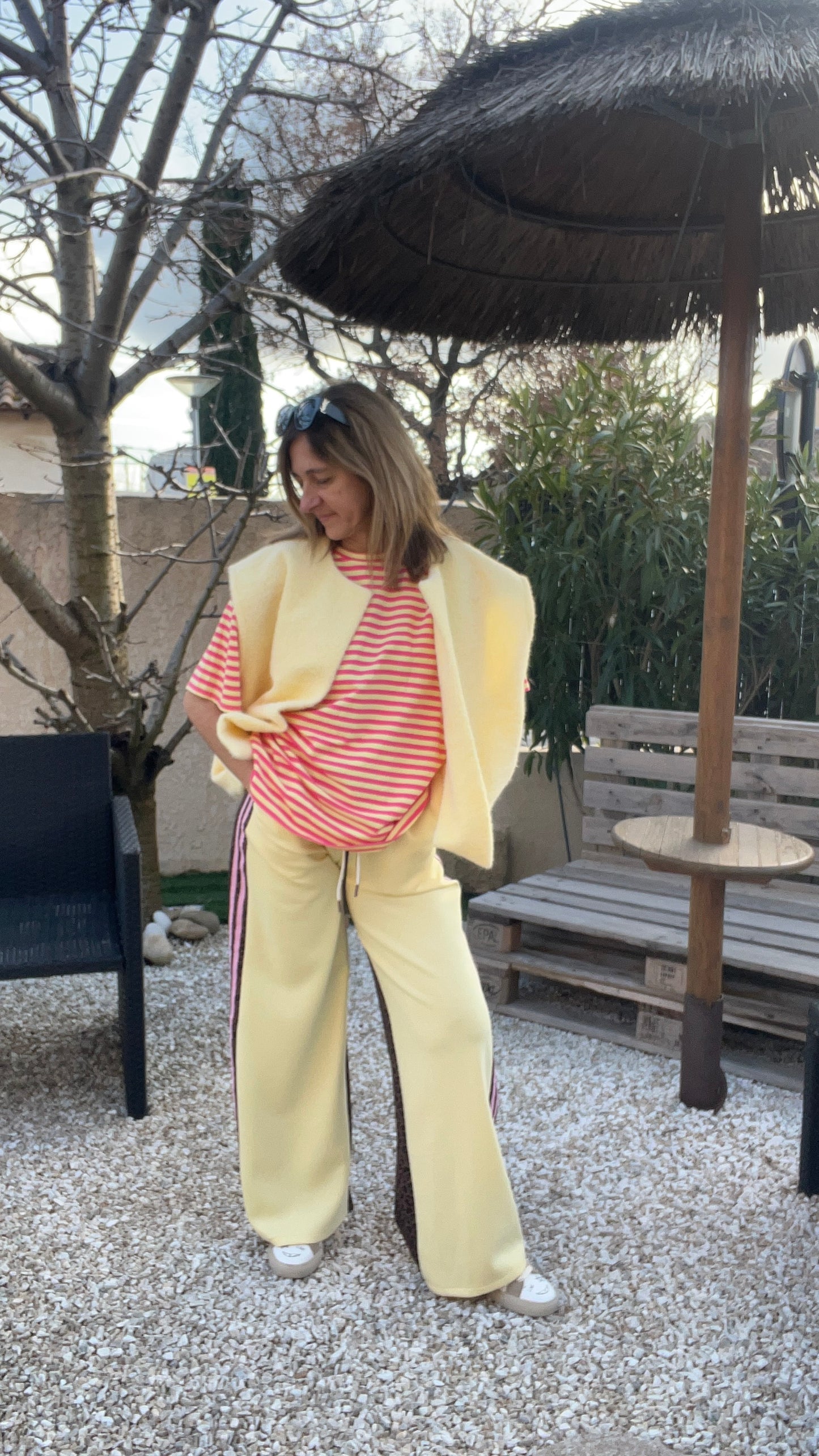 VESTE JAUNE SANS MANCHES "ALEX"