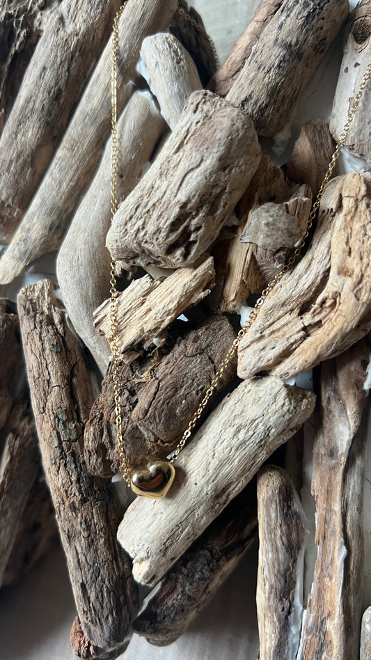 COLLIER COEUR DORE "HABAHA"