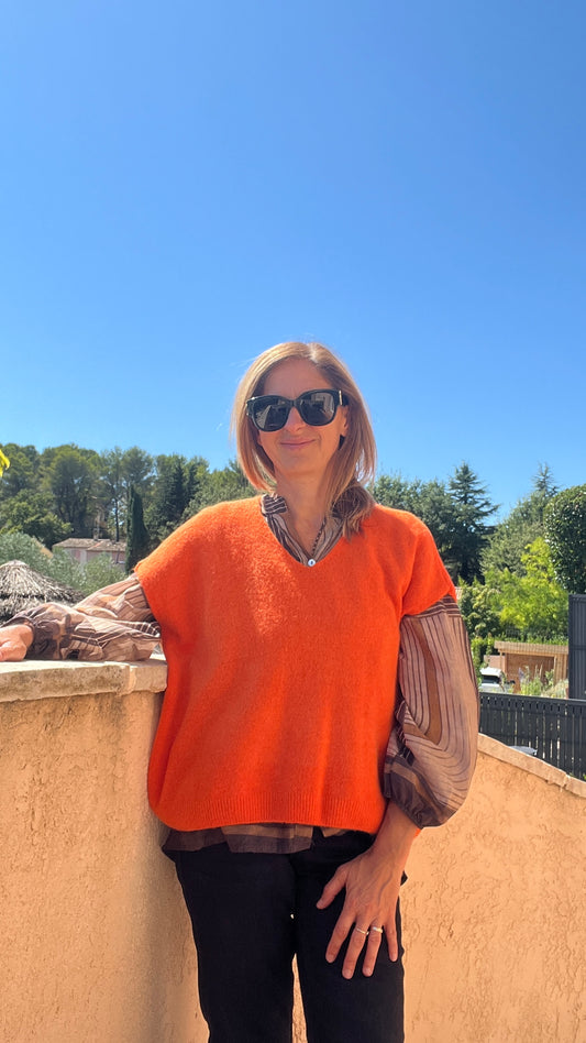 PULL SANS MANCHES "ORANGE"