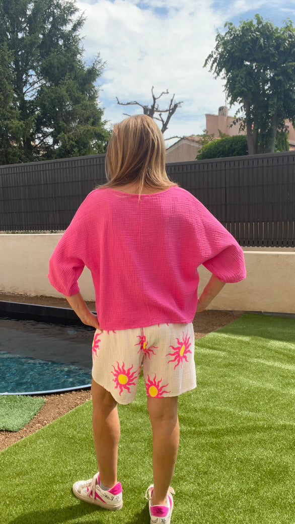 Tee-shirt fuchsia