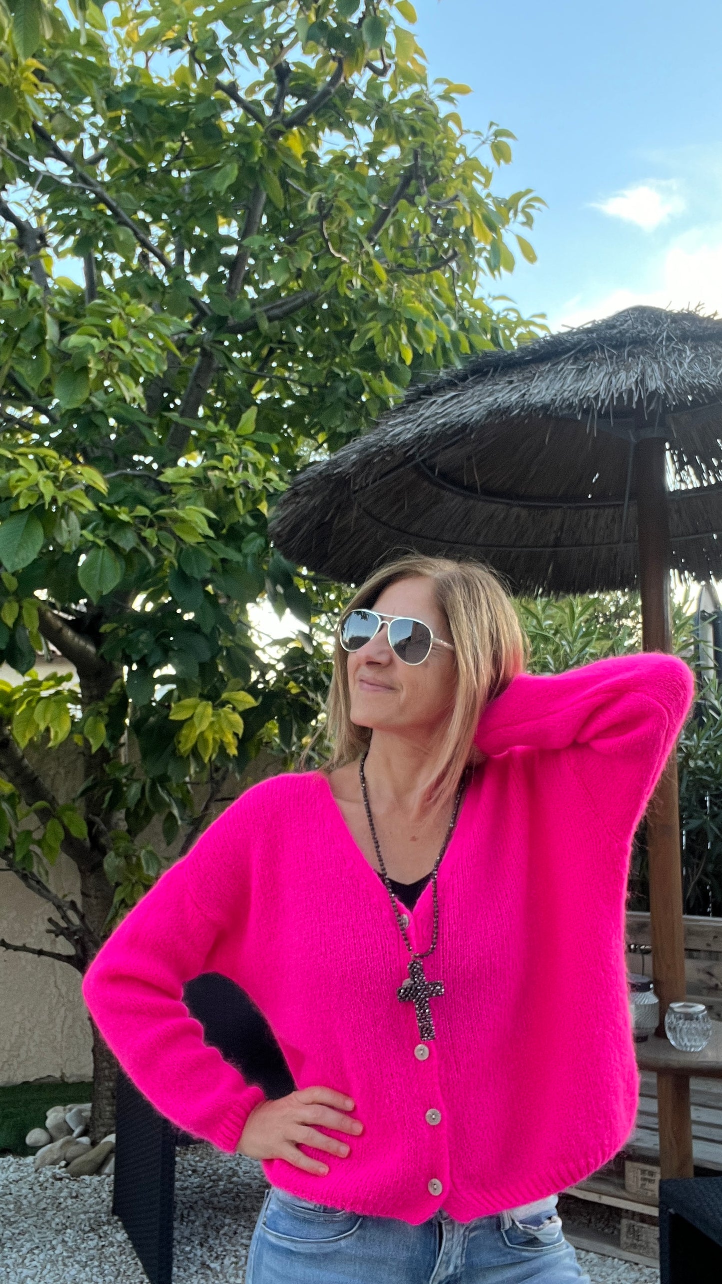 SAUTOIR CHOCOLAT CROIX