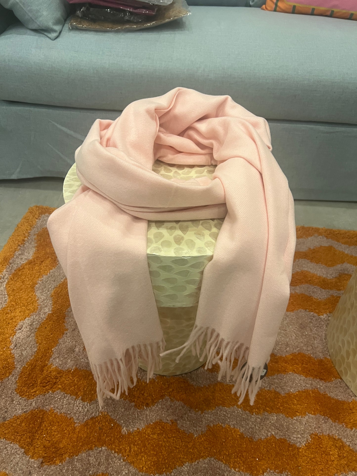 ECHARPE ROSE PALE "CASHEMIRE"