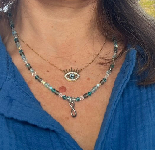 Collier bleu & turquoise "AIGUE MARINE"