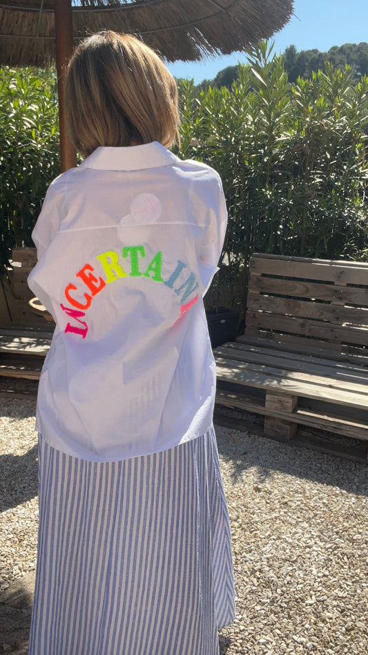 CHEMISIER BLANC OVERSIZE "INCERTAINES