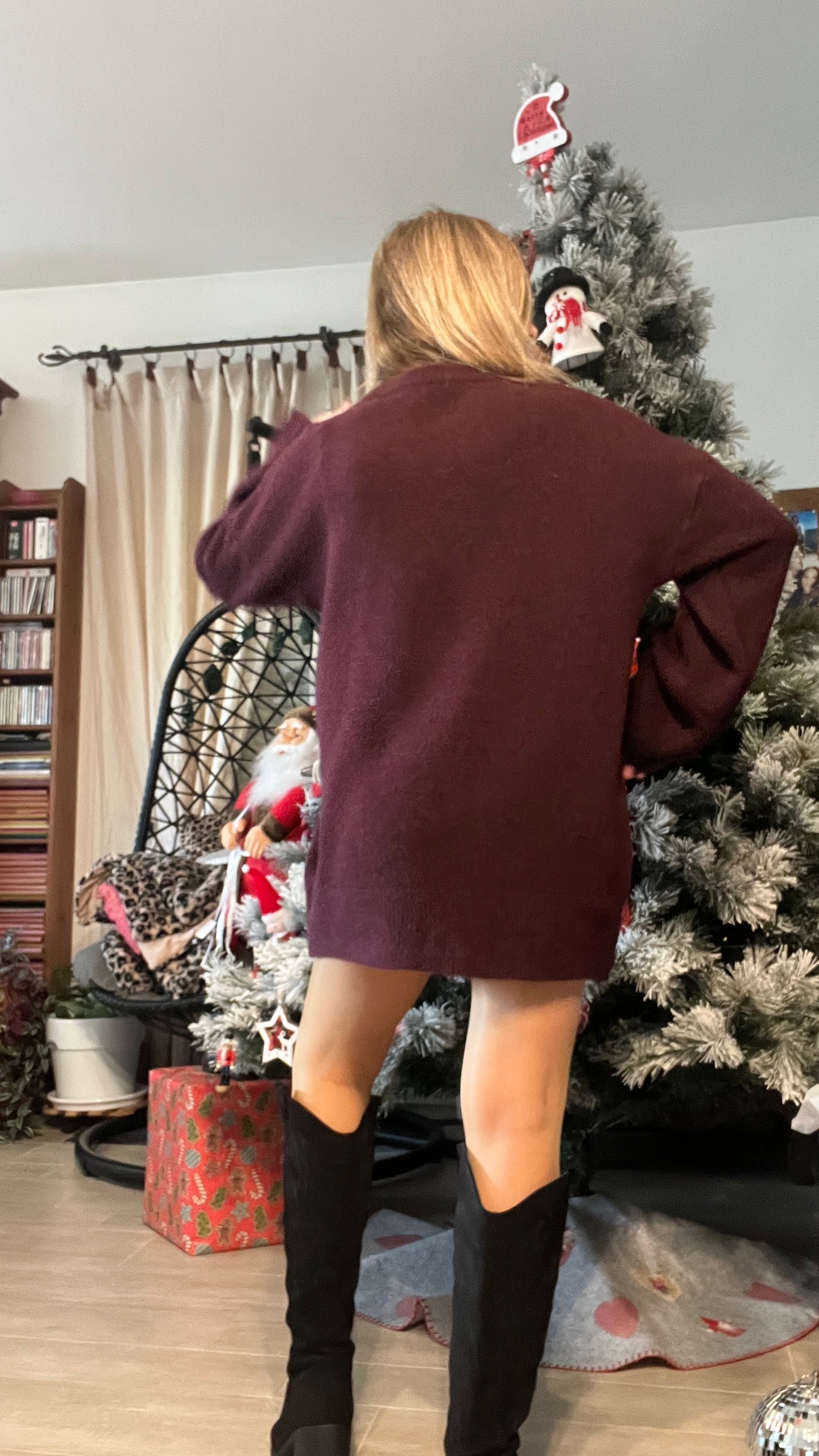 PULL TUNIQUE BORDEAUX SOHO