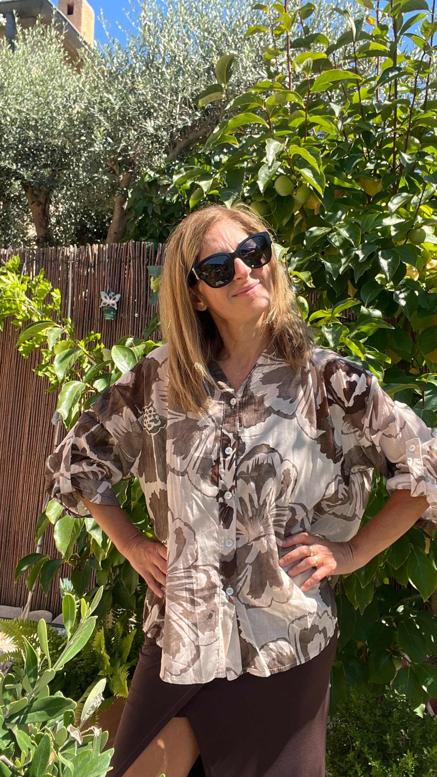 JUPE LONGUE CHOCOLAT "ETOILE"