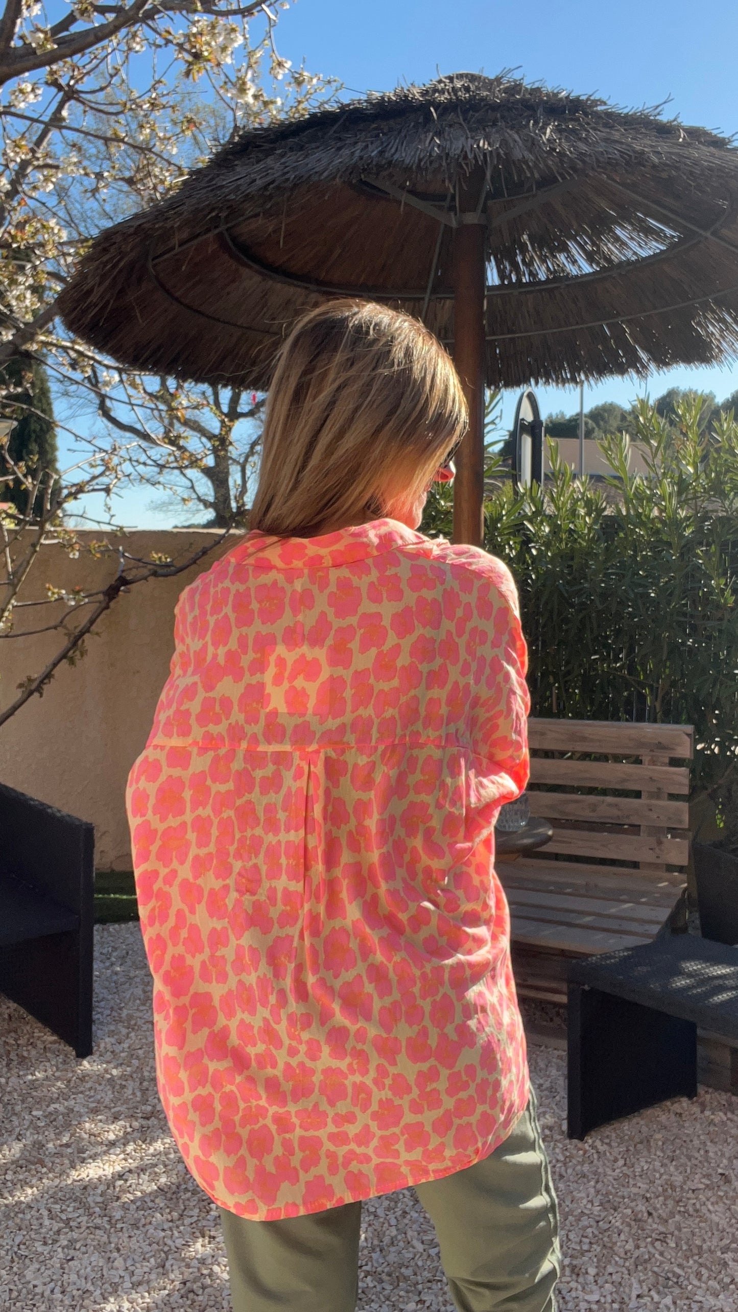 TUNIQUE JAUNE ROSE FLUO LEOPARD "PINK"