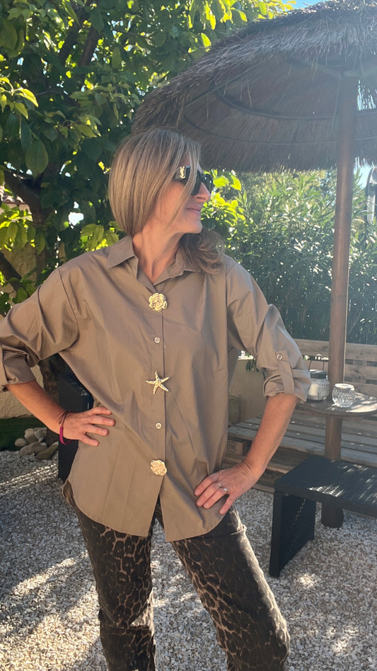 CHEMISIER TAUPE "ETOILE"