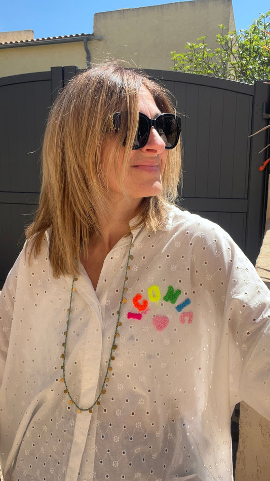 CHEMISIER OVERSIZE BRODERIE ANGLAISE "ICONIC"