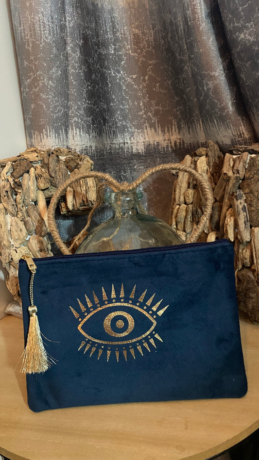 Trousse en daim "œil grec"