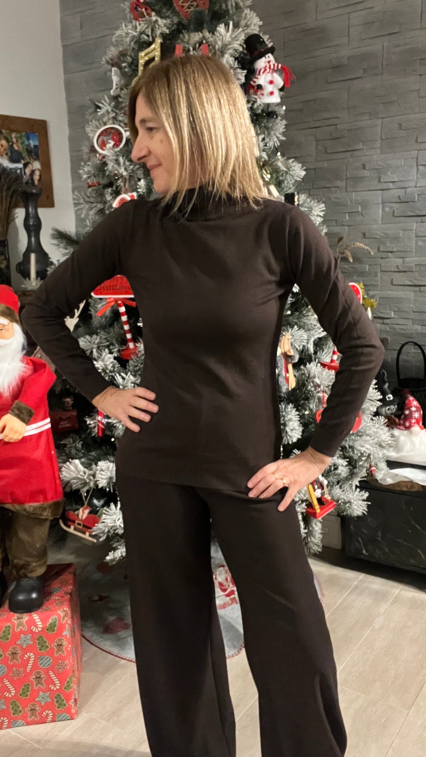 PULL COL ROULE CHOCOLAT