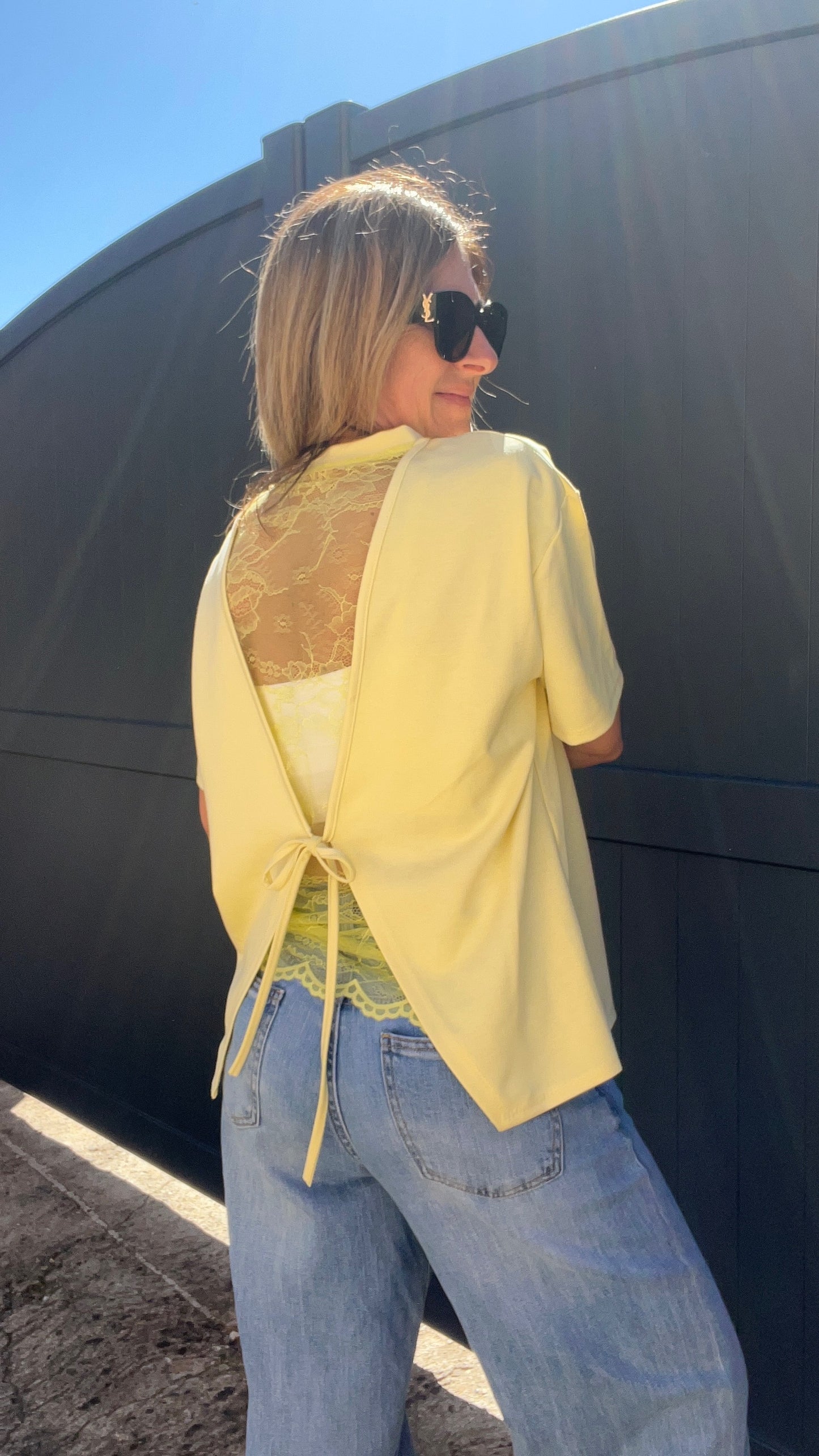 TEE-SHIRT JAUNE DENTELLE MATHILDE
