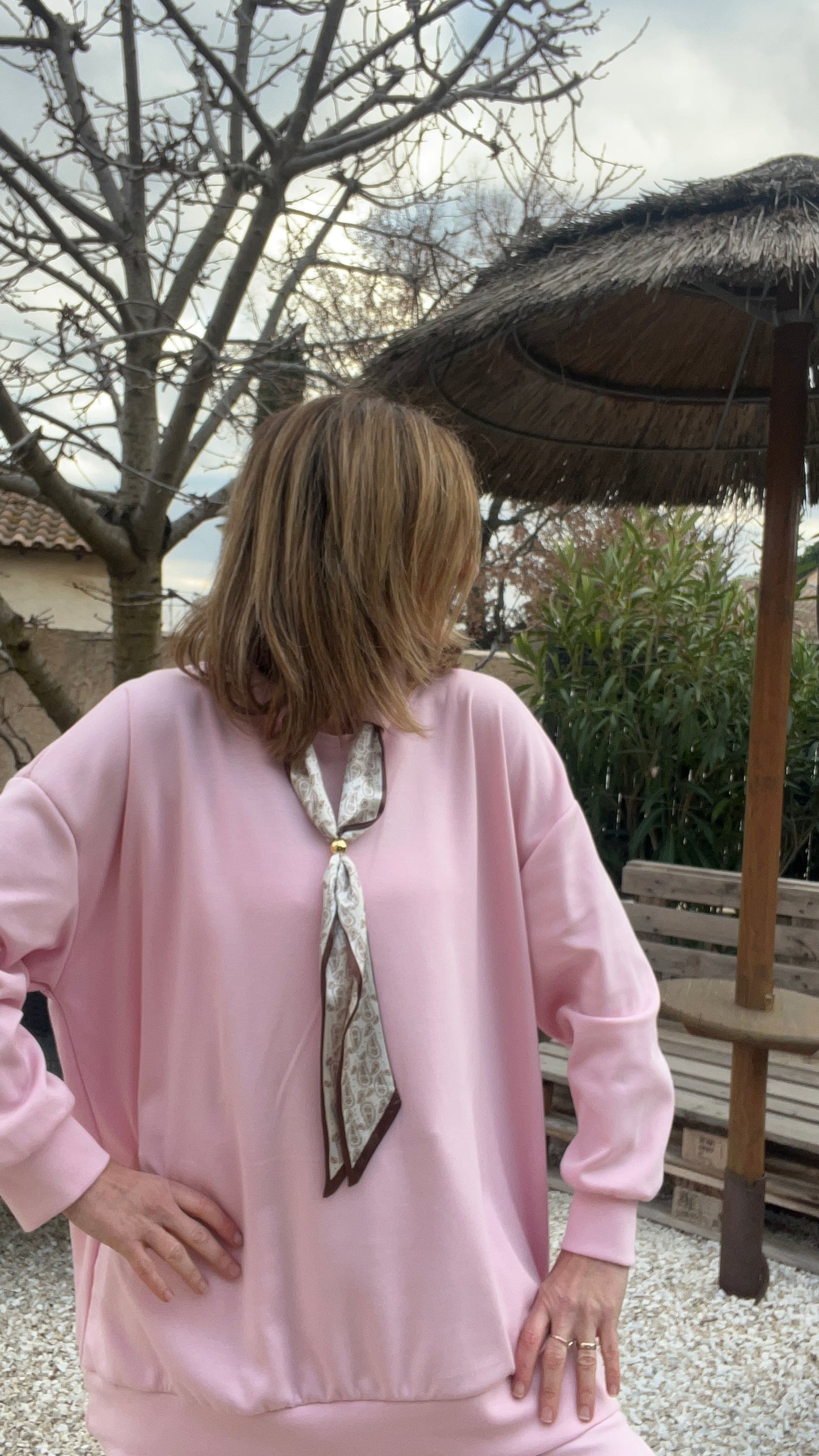 SWEAT ROSE PALE FOULARD