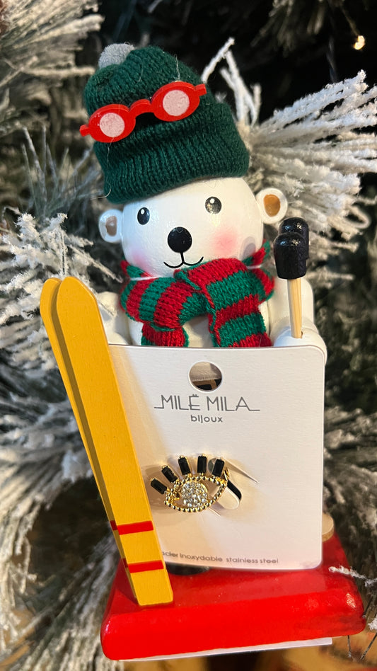 BROCHE DOREE OEIL GREC "MILE MILA"