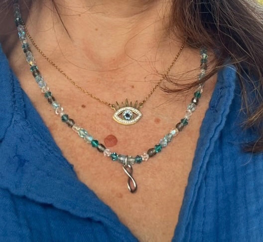 Collier bleu & turquoise "AIGUE MARINE"
