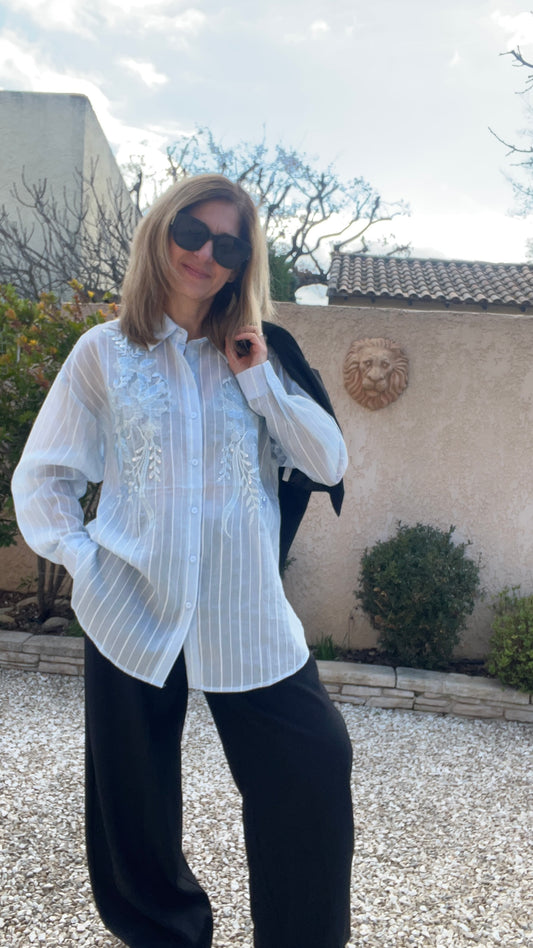 CHEMISIER BRODE & MINIS SEQUINS "ELINA"