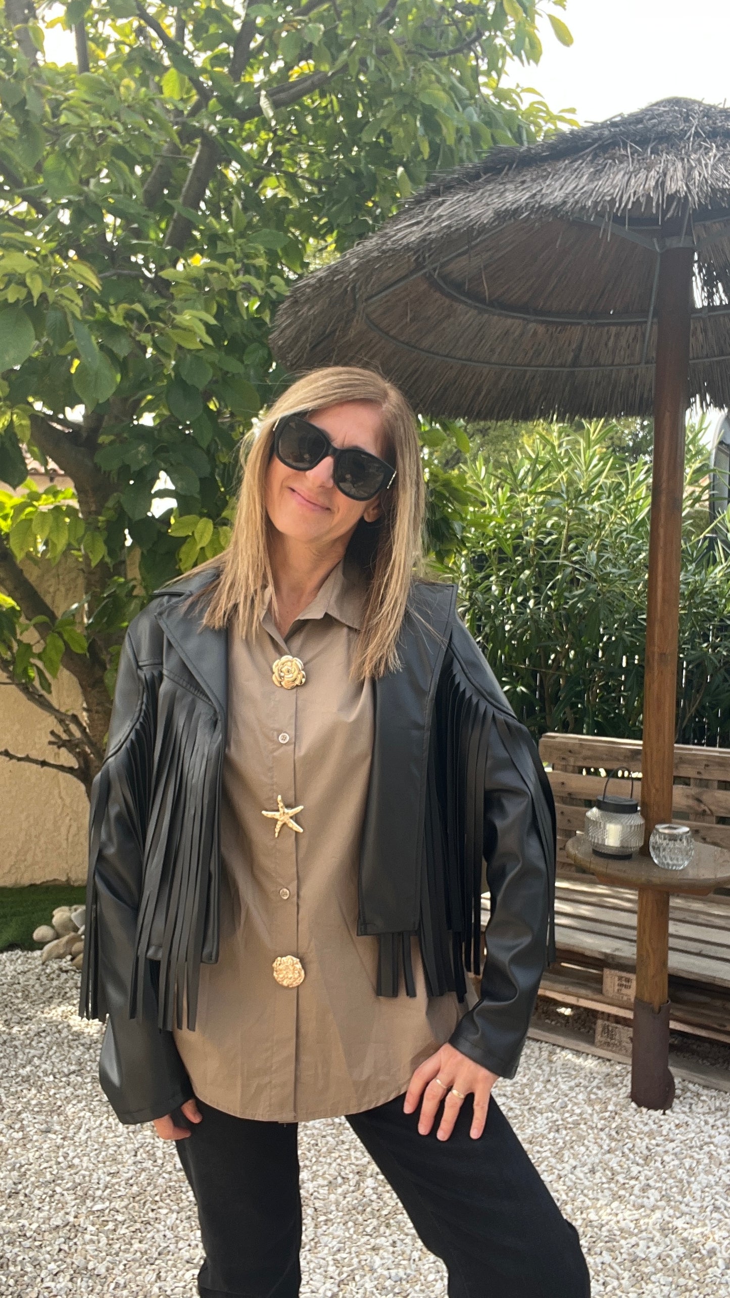 CHEMISIER TAUPE "ETOILE"