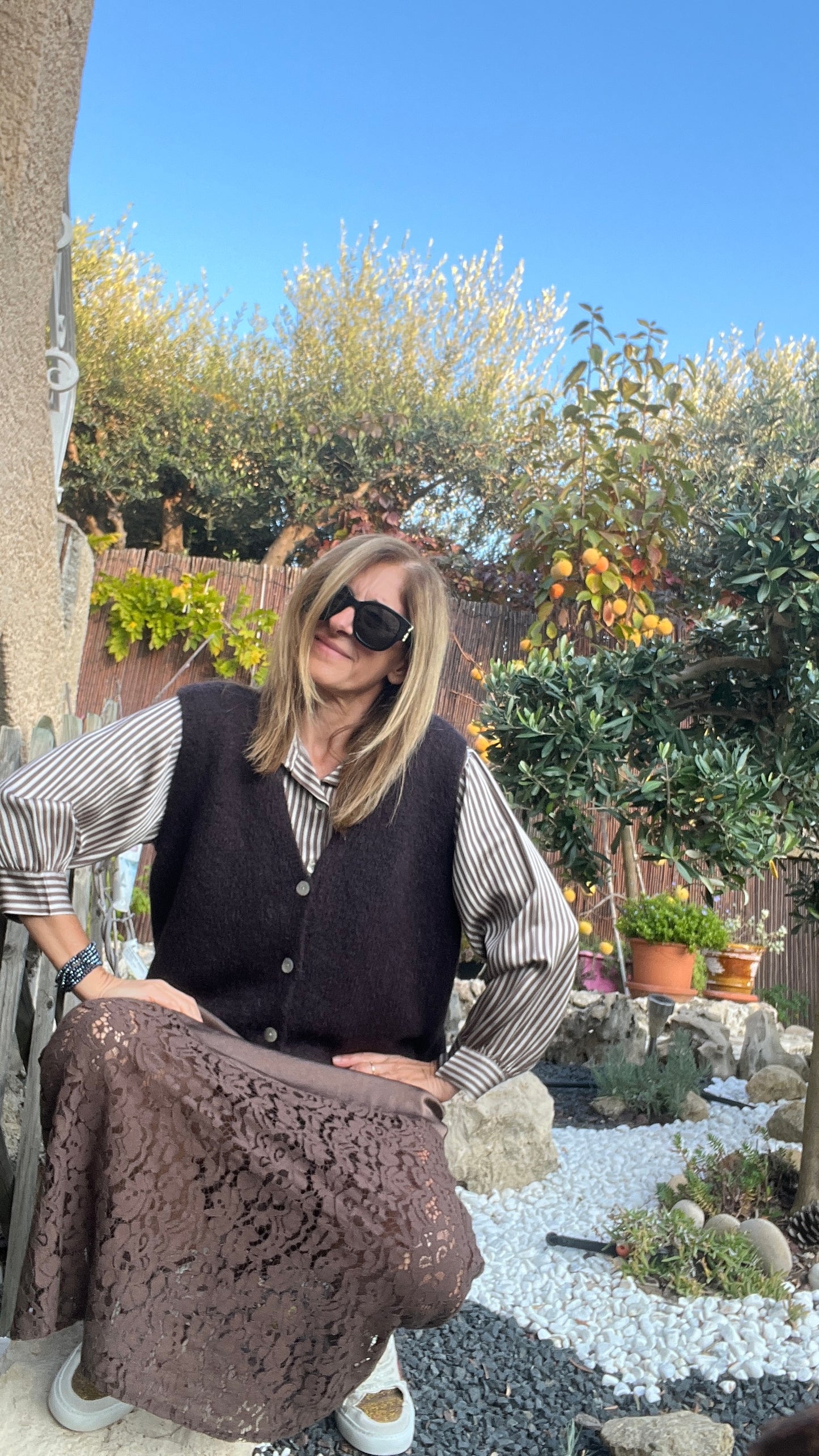 GILET SANS MANCHES NOIR "DIANA"