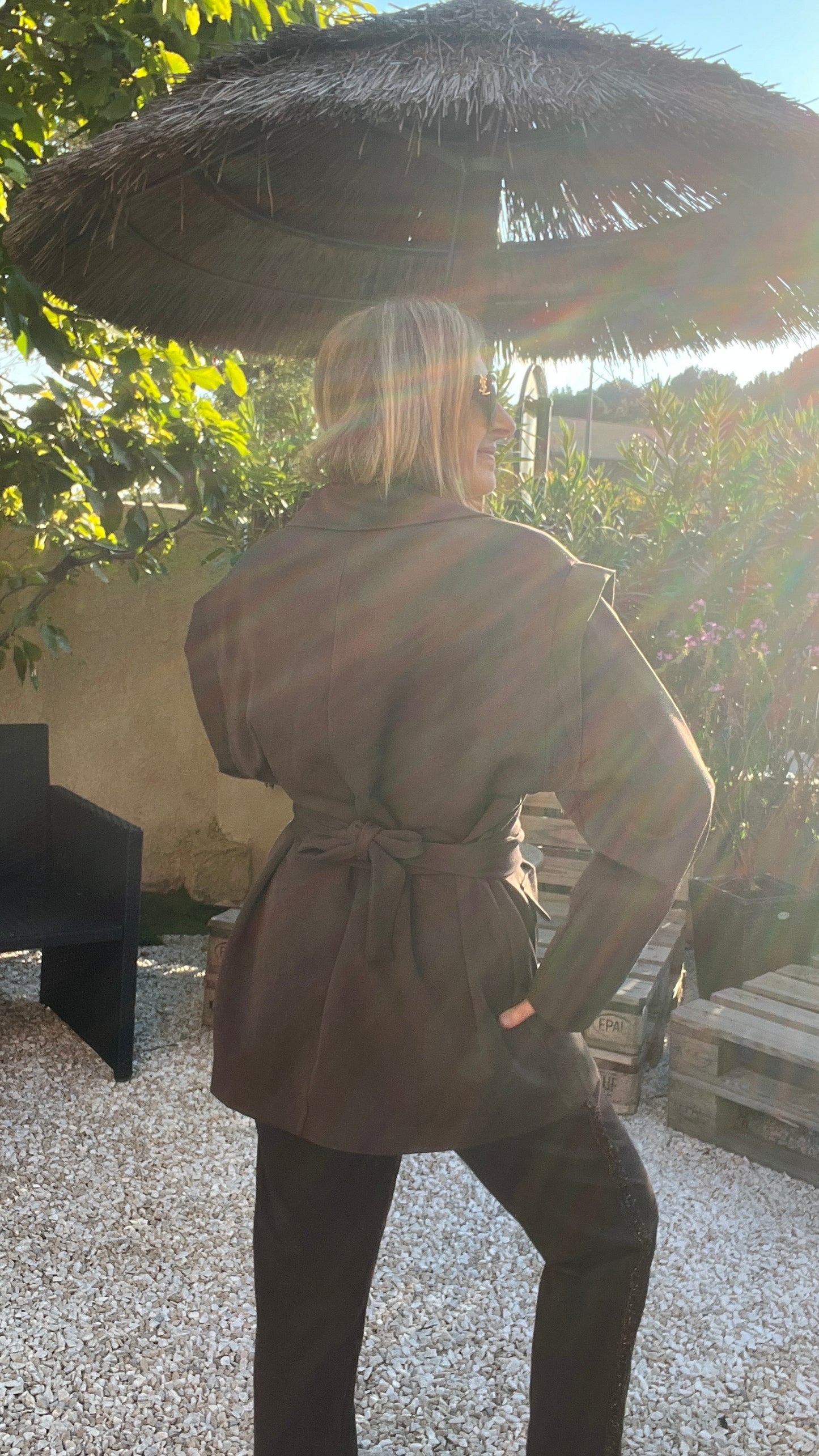 BLAZER CHOCOLAT CEINTURE