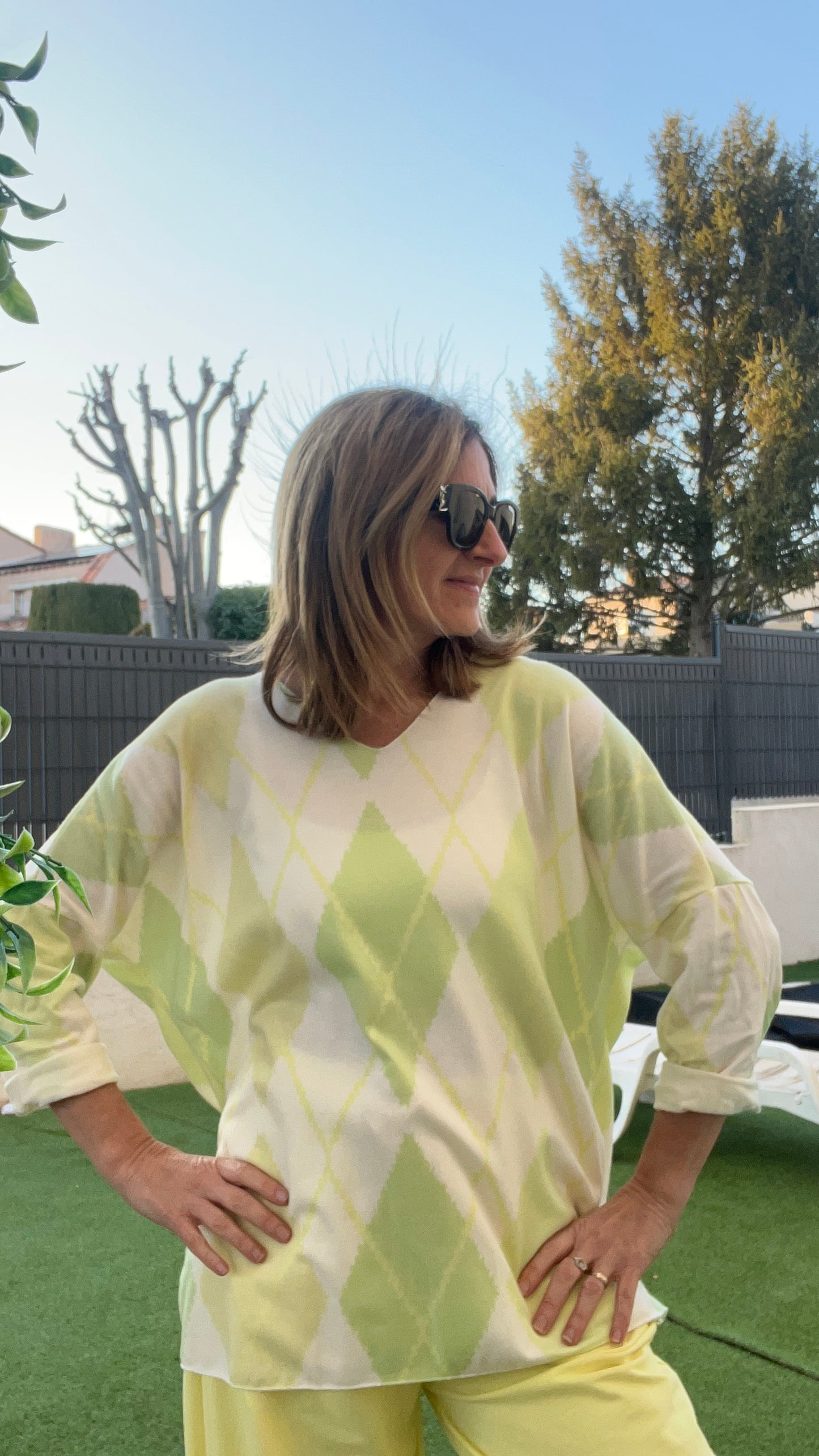 PULL TUNIQUE BLANC "JACQUARD"